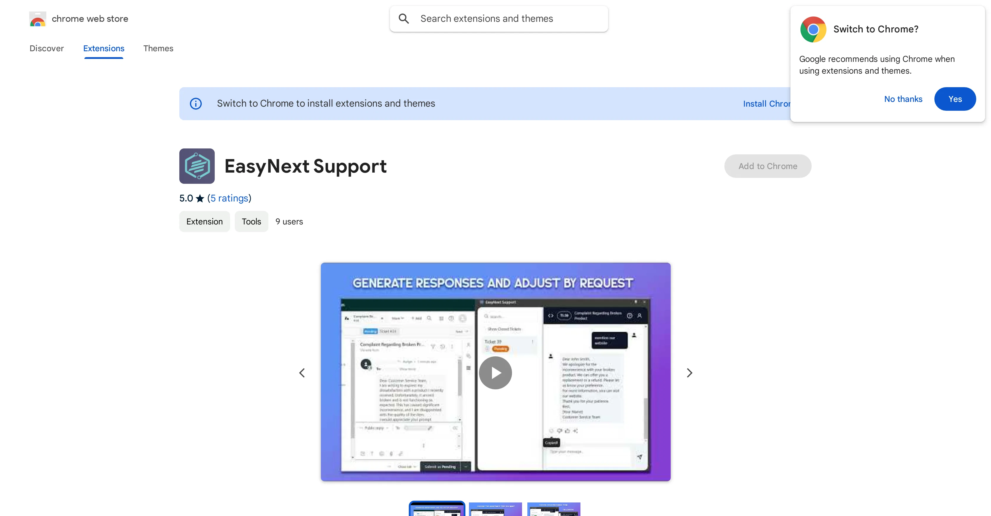 EasyNext Support website