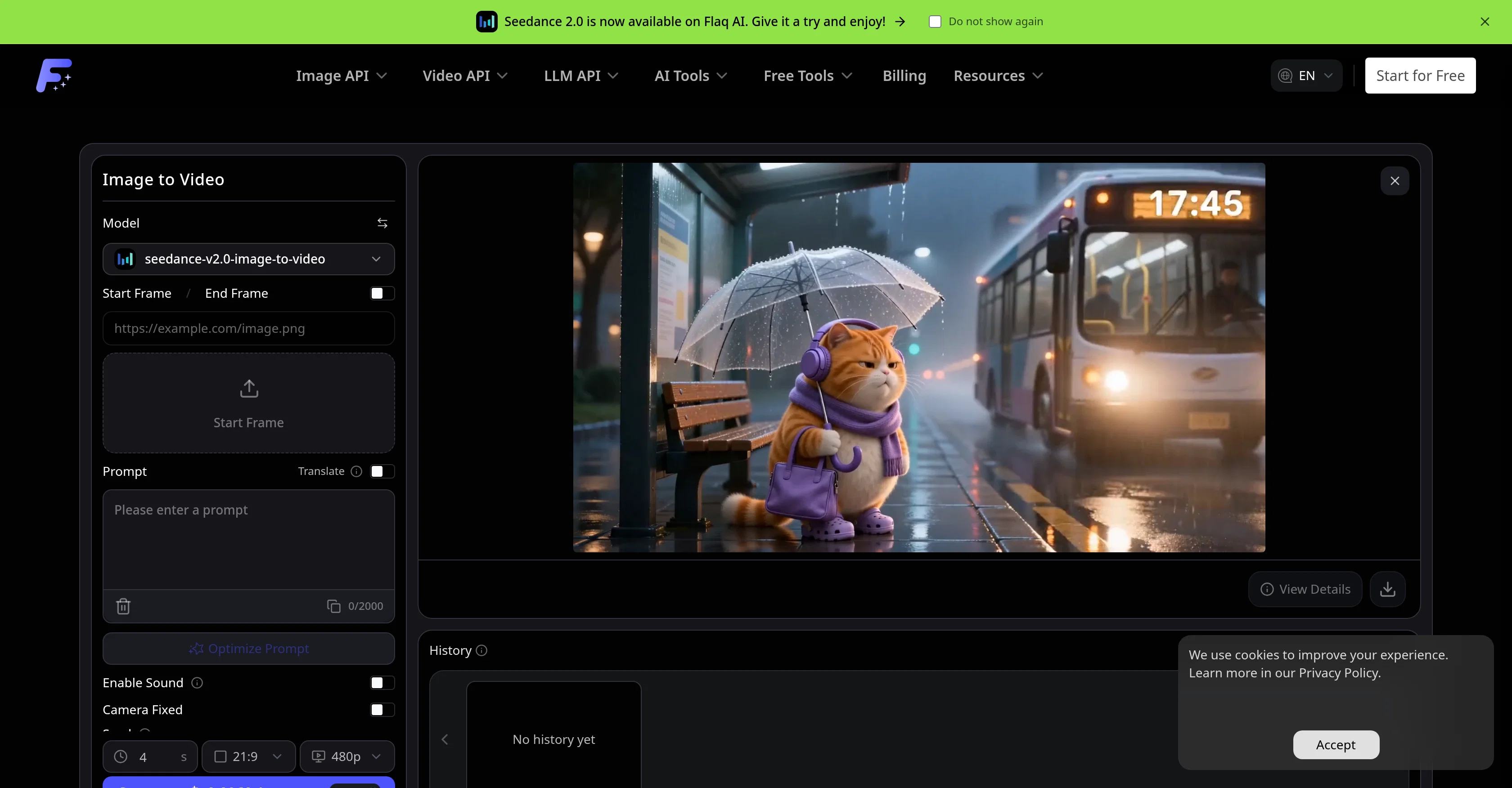 Flaq AI | Image to Video website