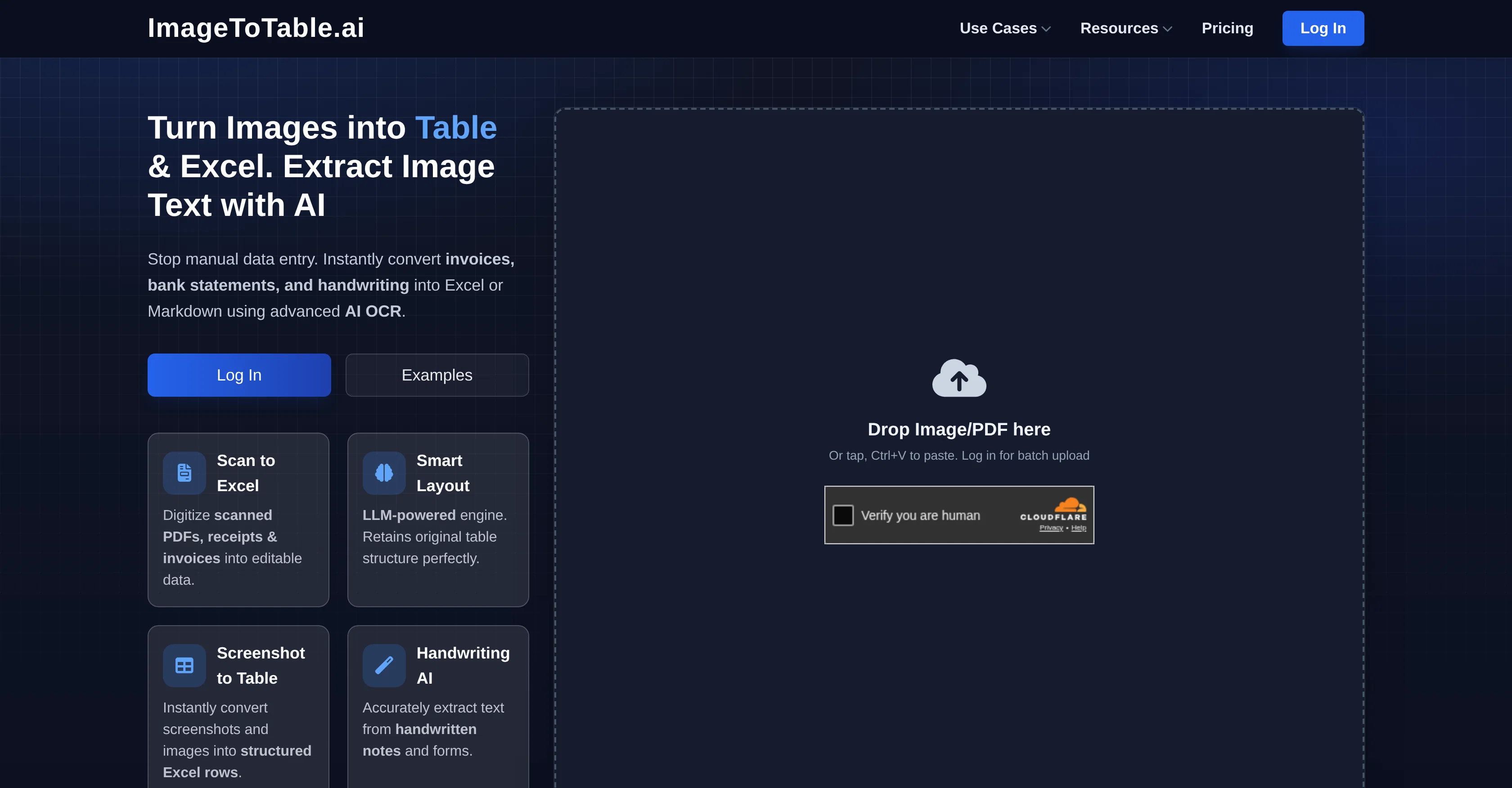 ImageToTable.ai website