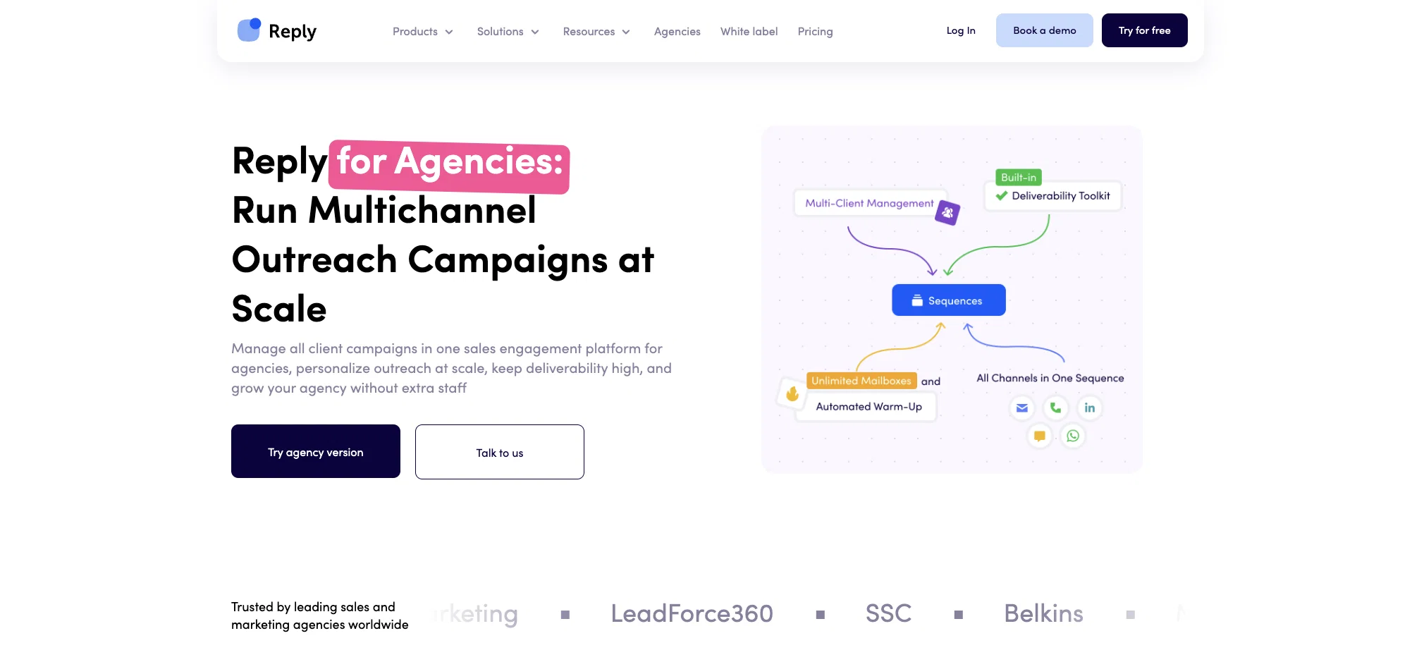 Reply.io for Agencies website