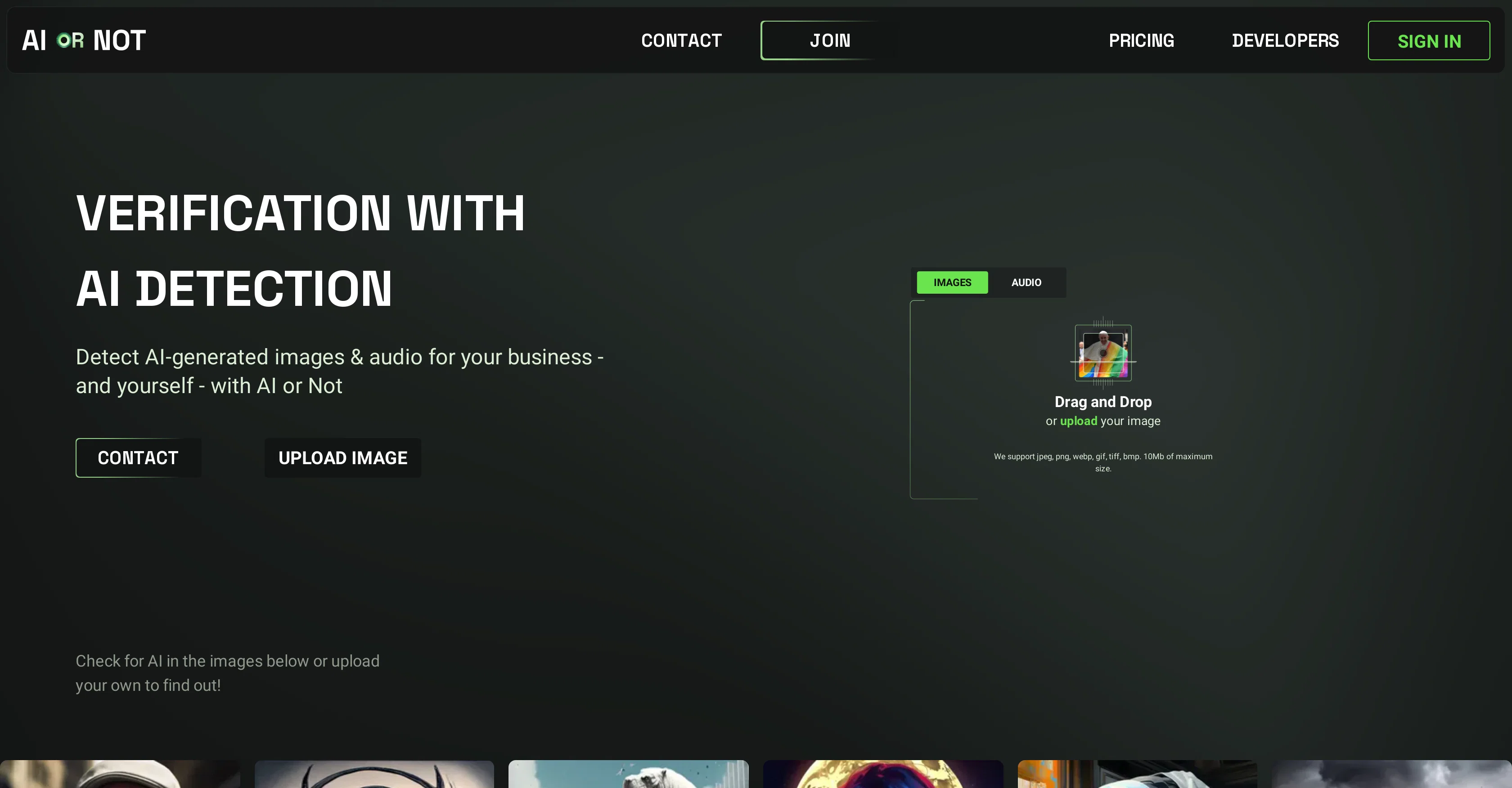 AI or Not website