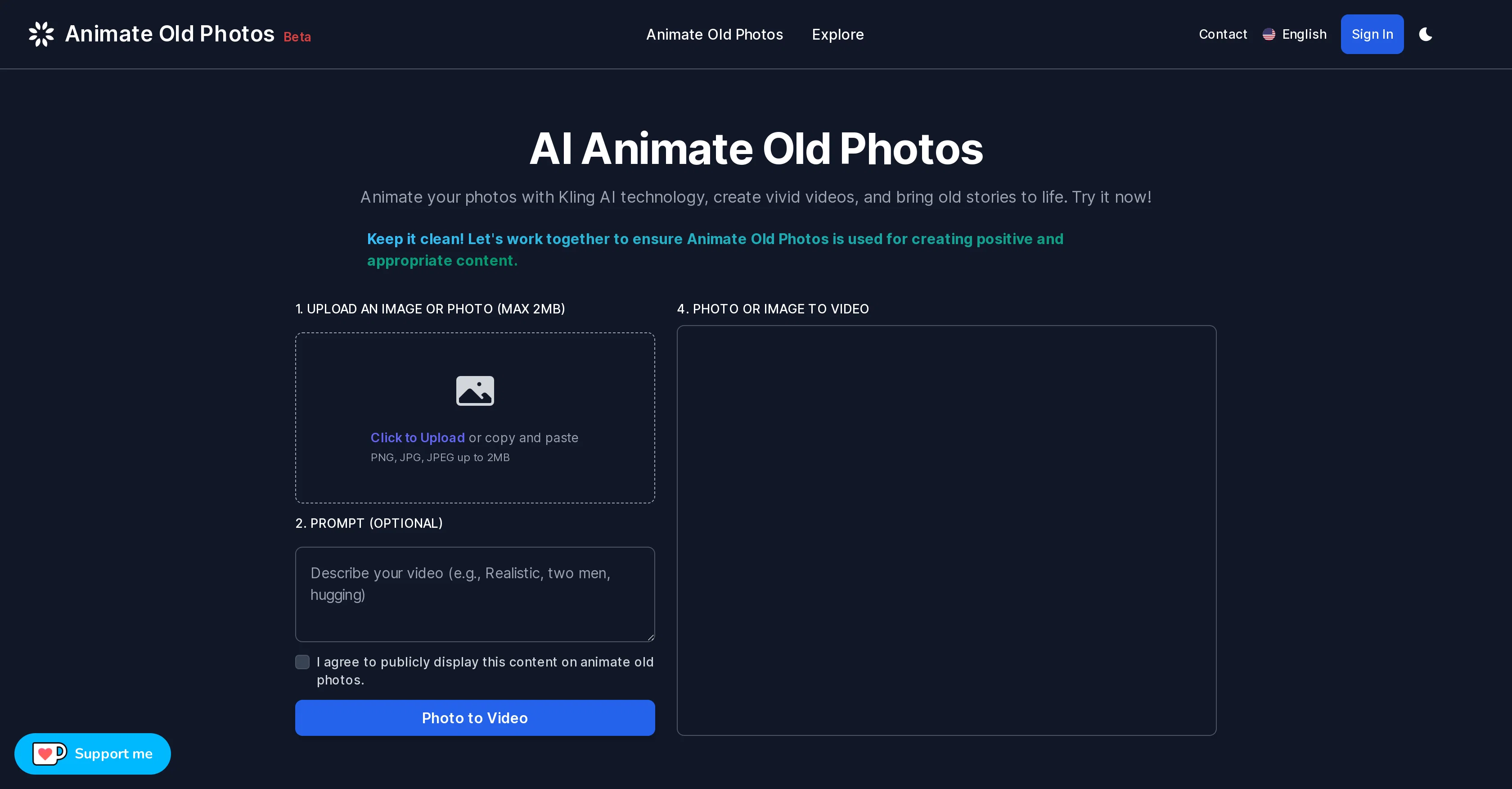 Animate Old Photos website