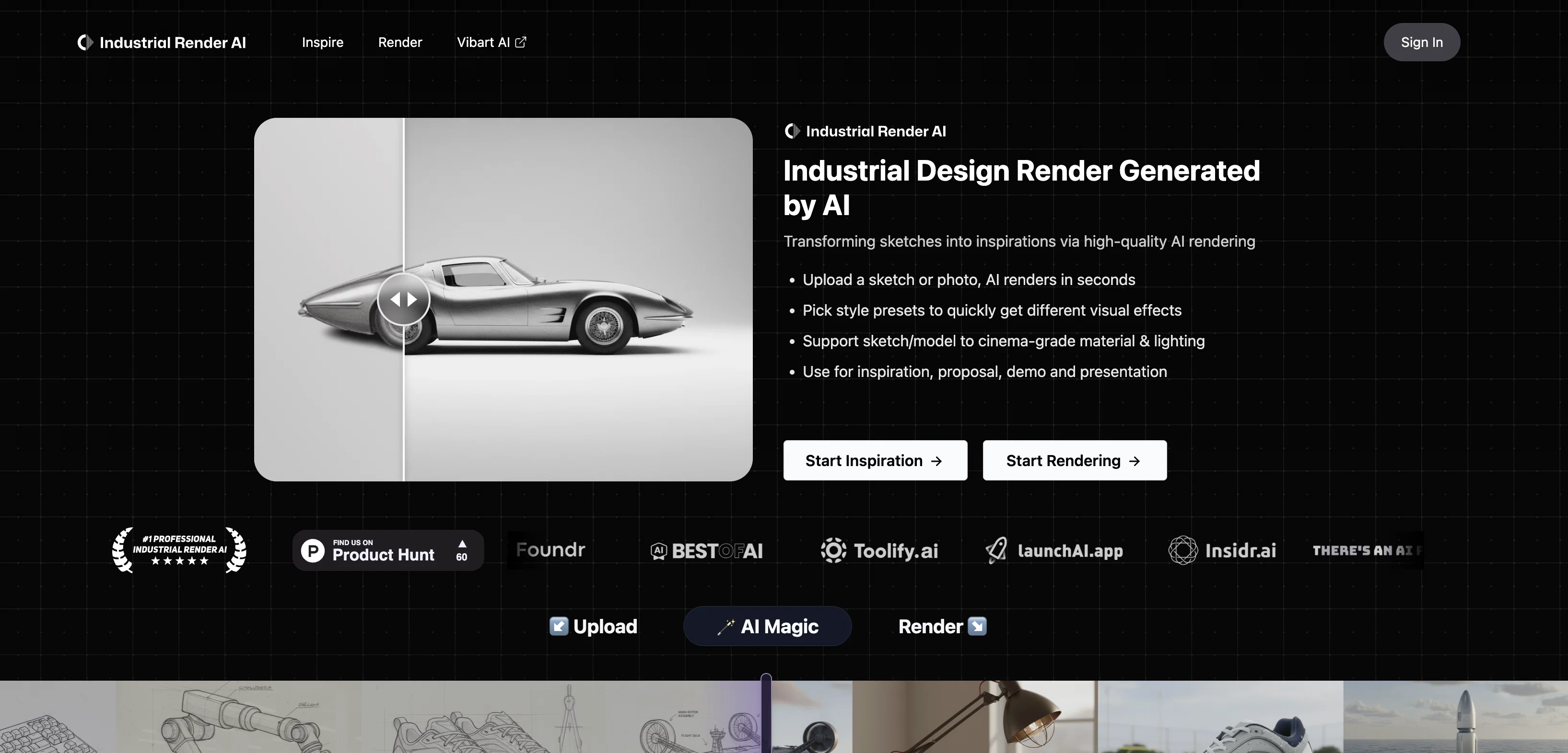 Industrial Render AI website