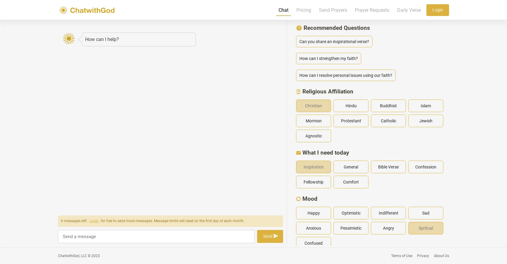 ChatwithGod website