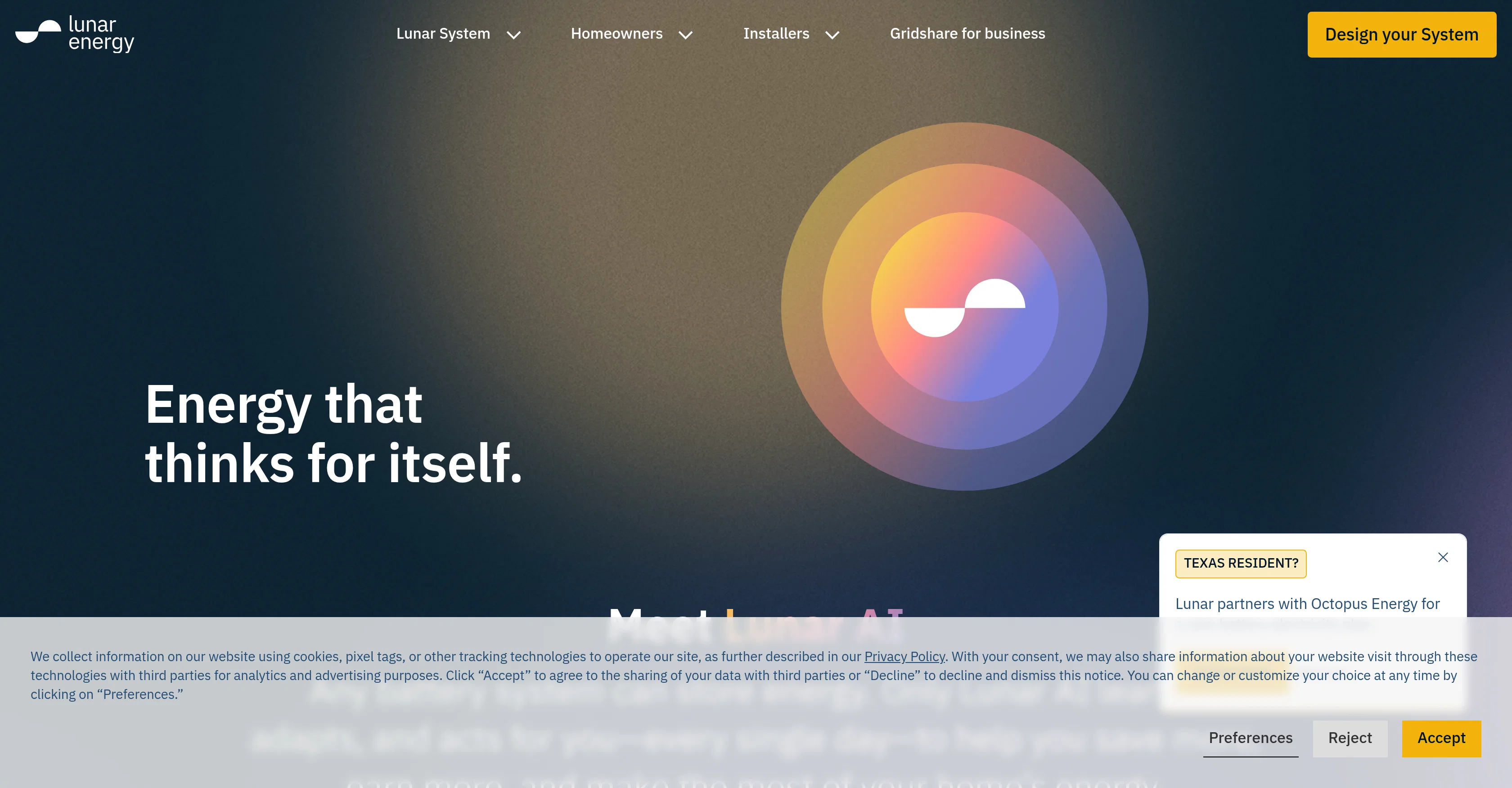Lunar AI website