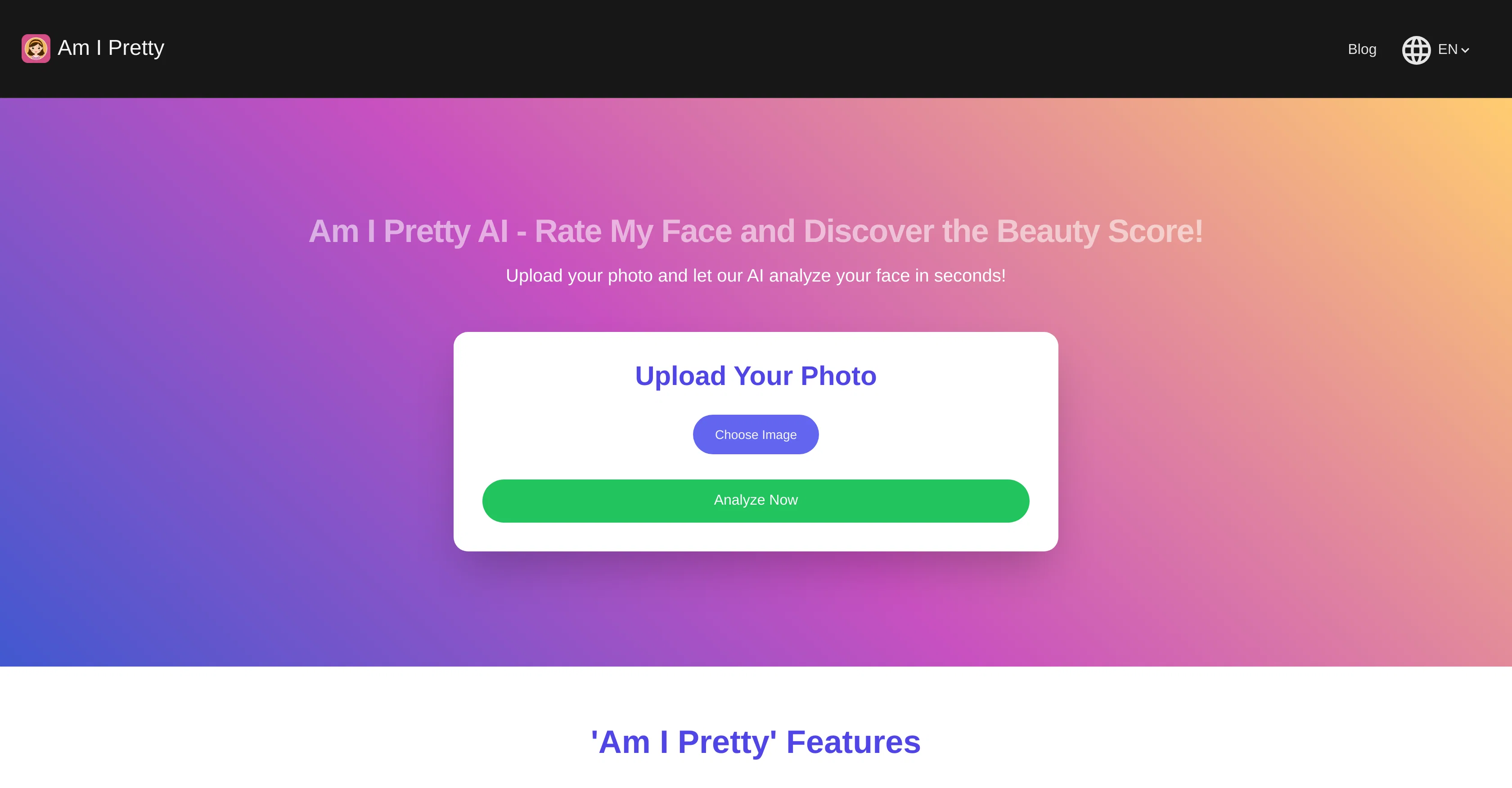 Am I Pretty AI website