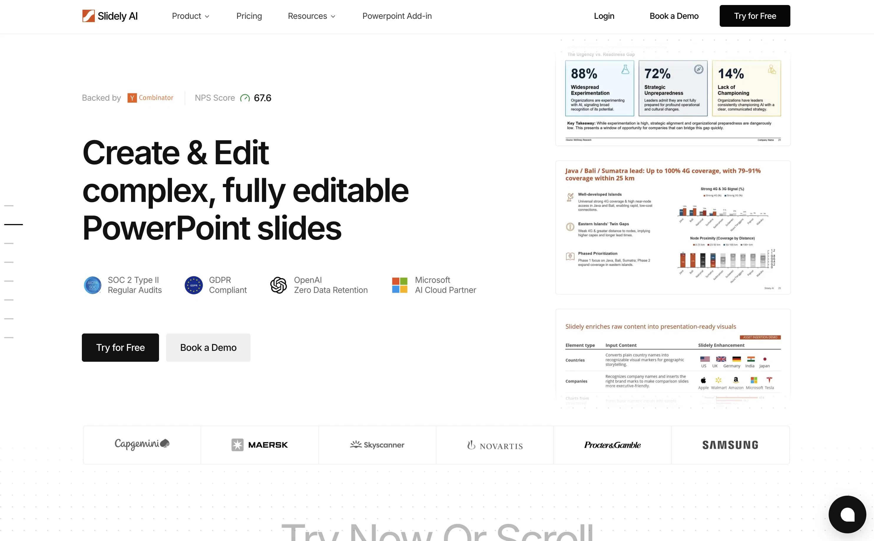 Slidely AI (backed by YC) website