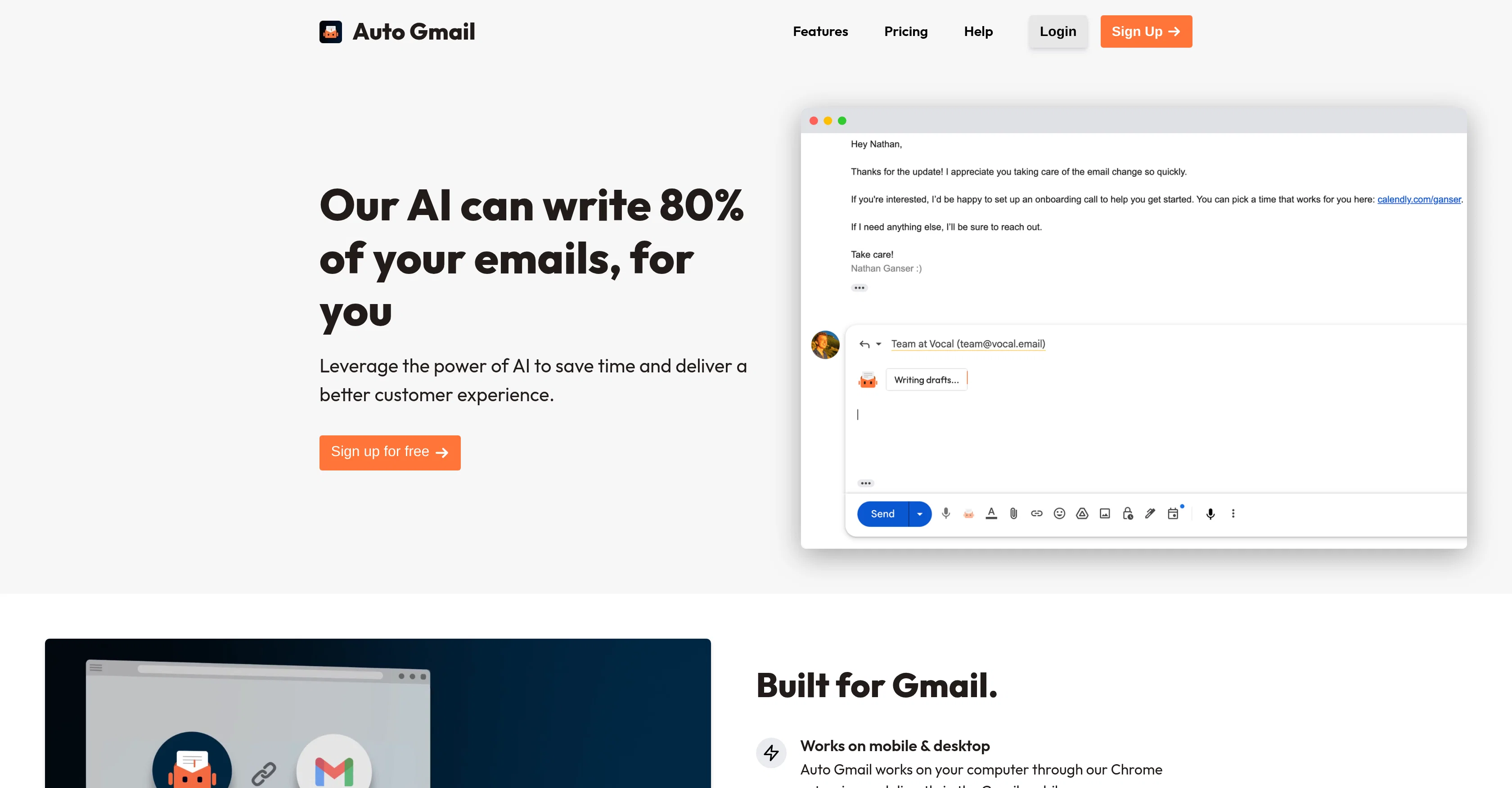 Auto Gmail website