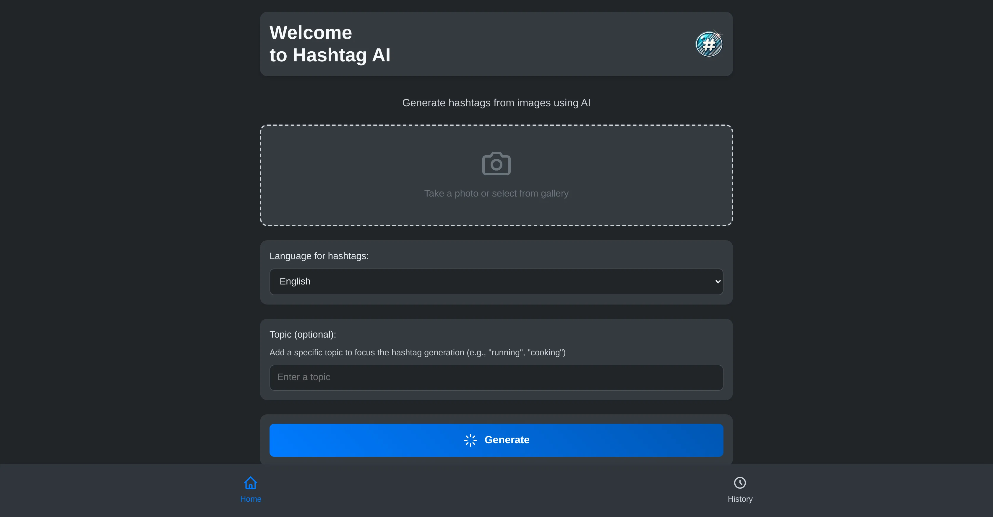 Hashtag AI website