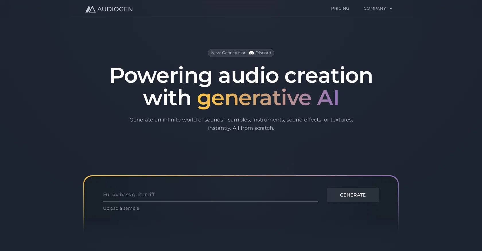 Audiogen website