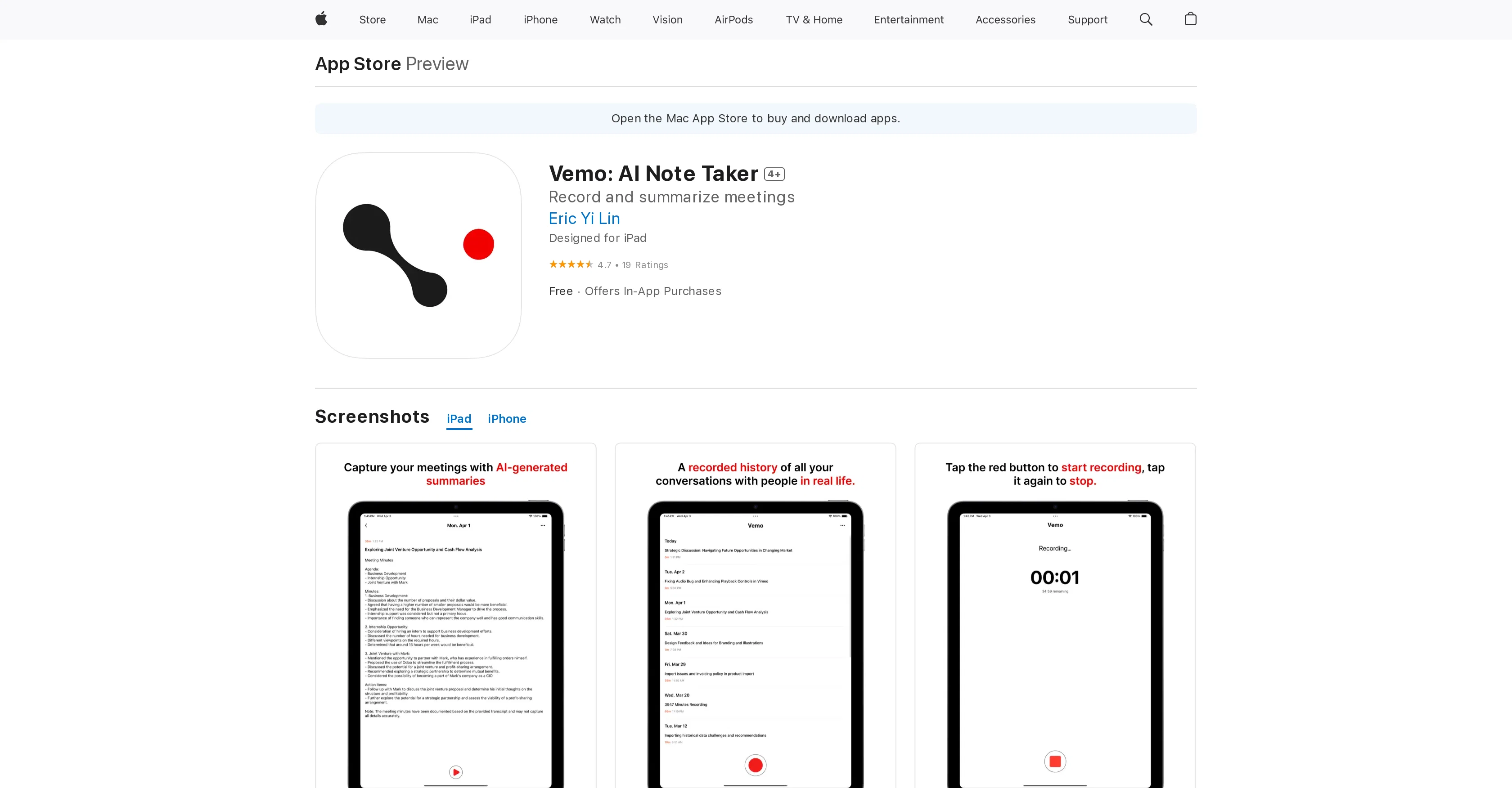 Vemo: AI Note Taker website