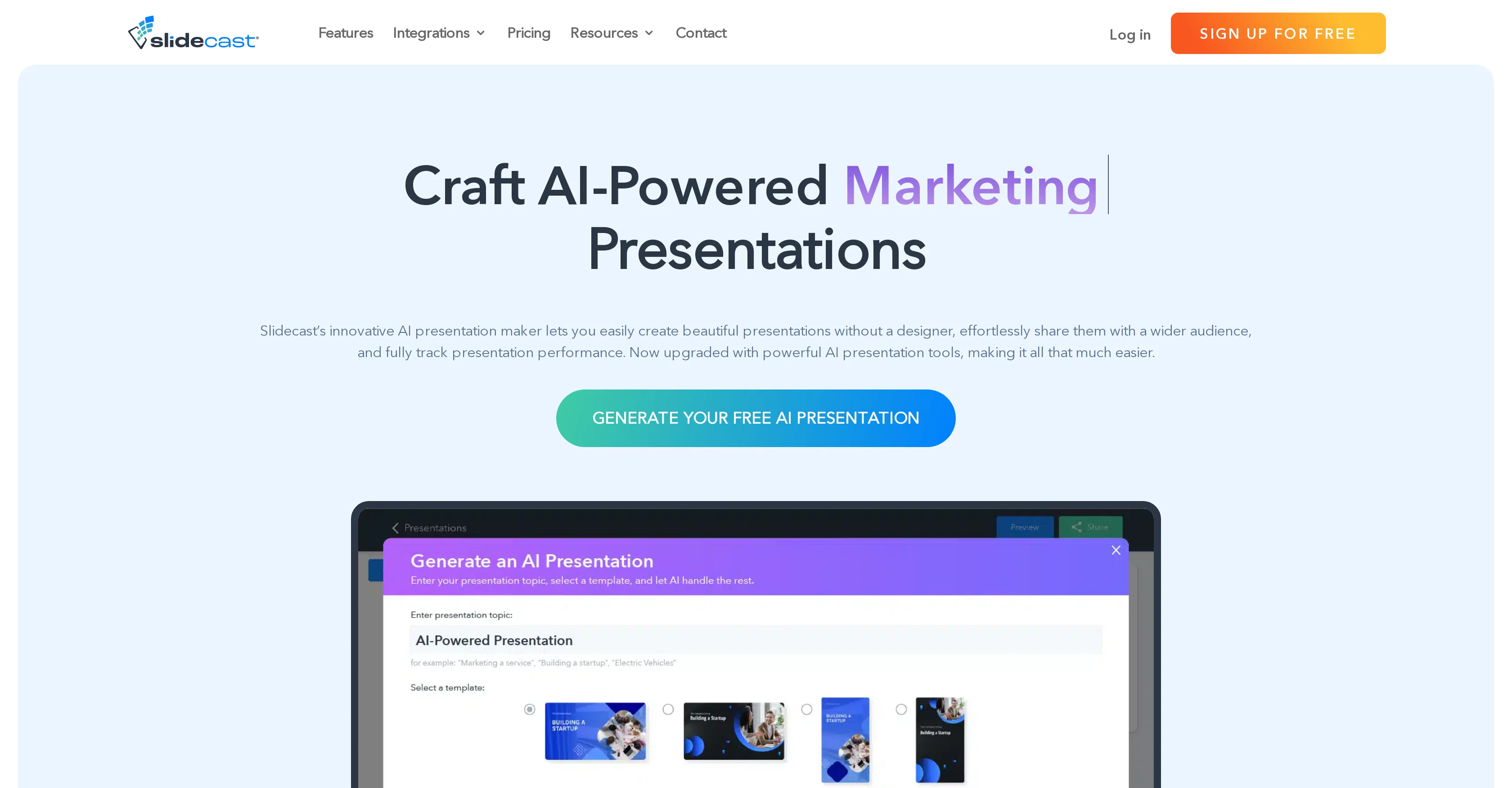 Slidecast website