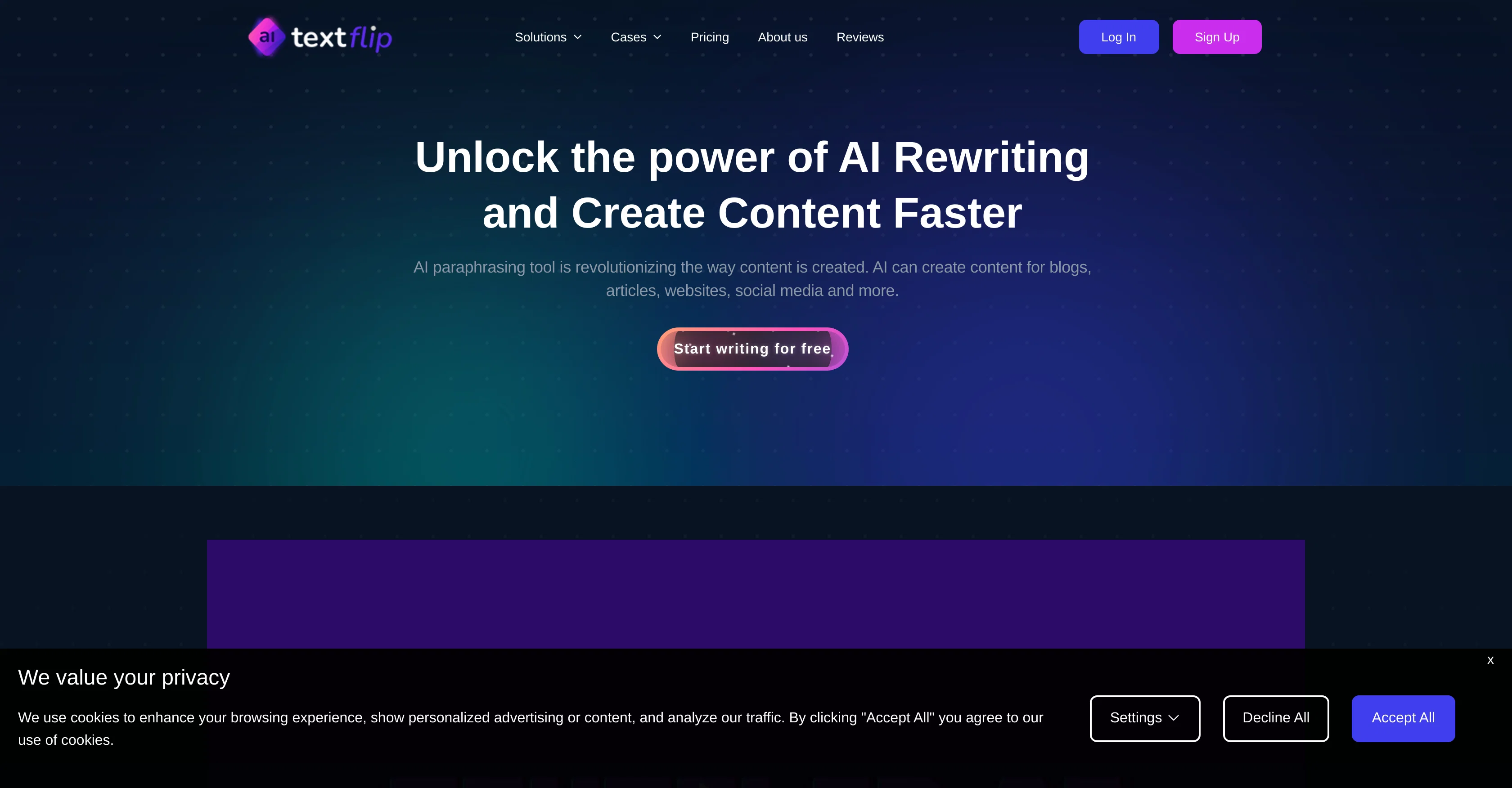 TextFlip.ai website