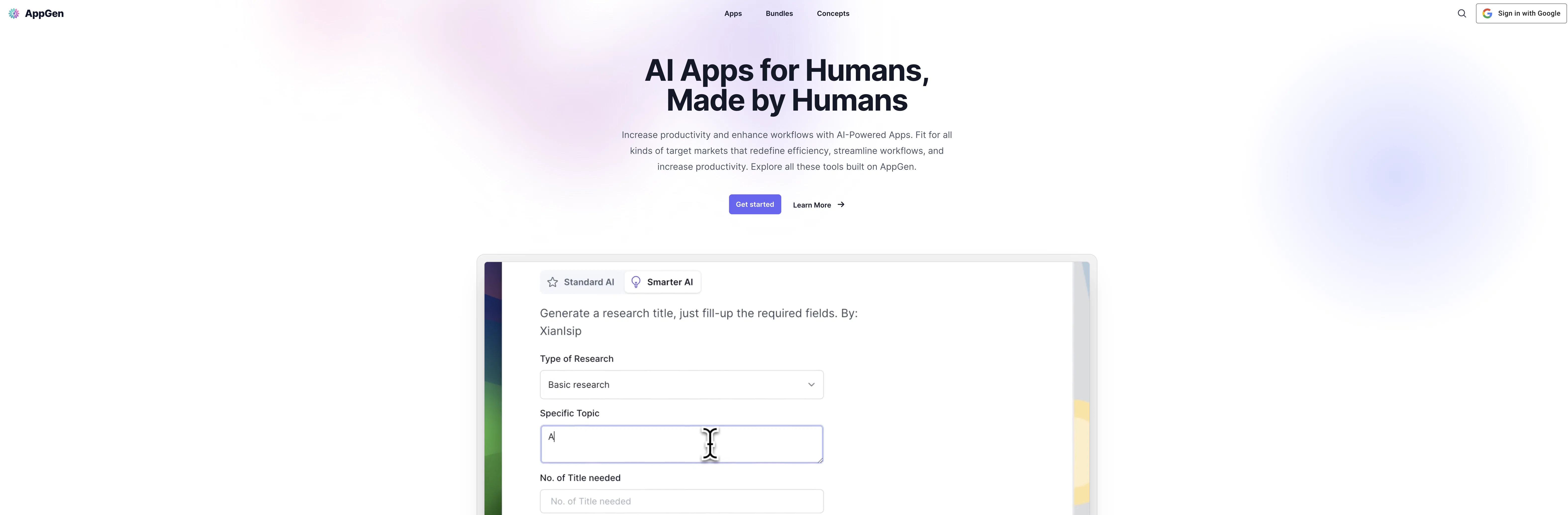 AppGen website