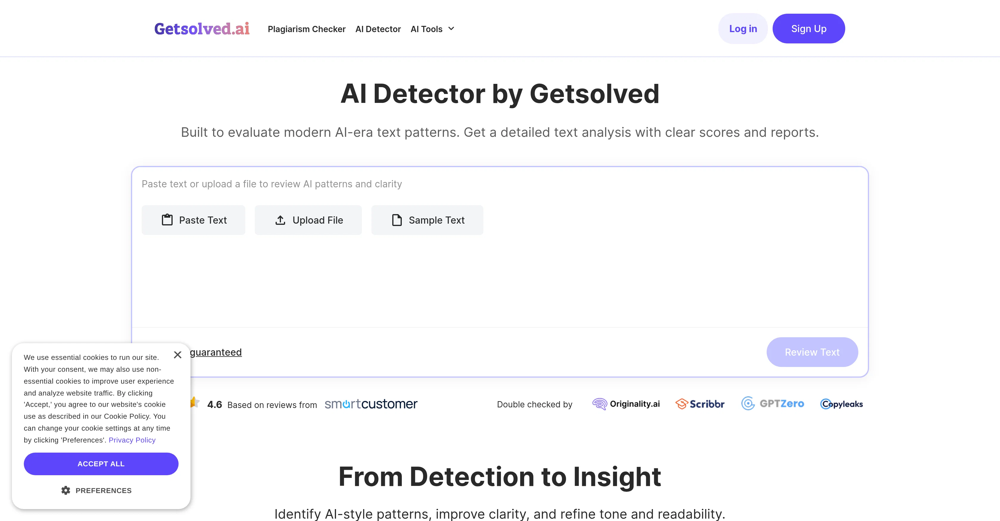 AI Detector by Getsolved website