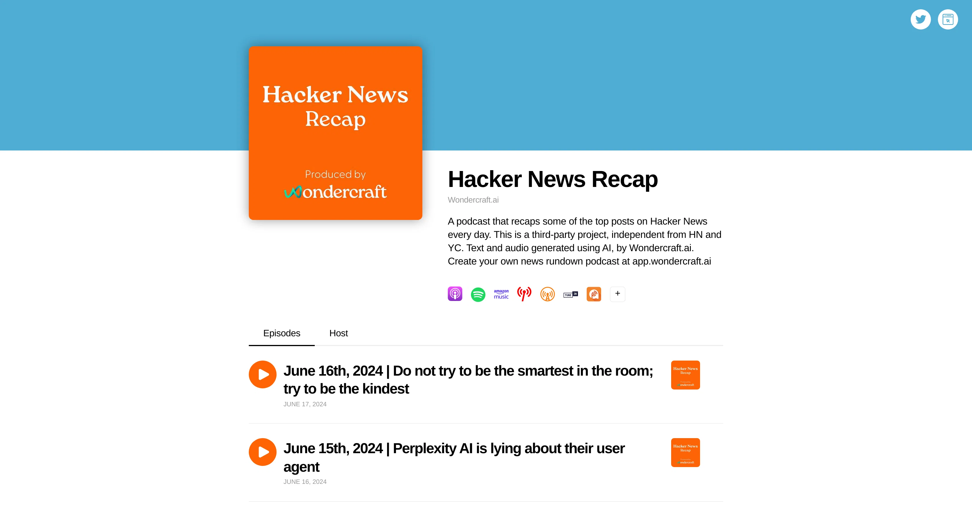 Hacker News Recap website