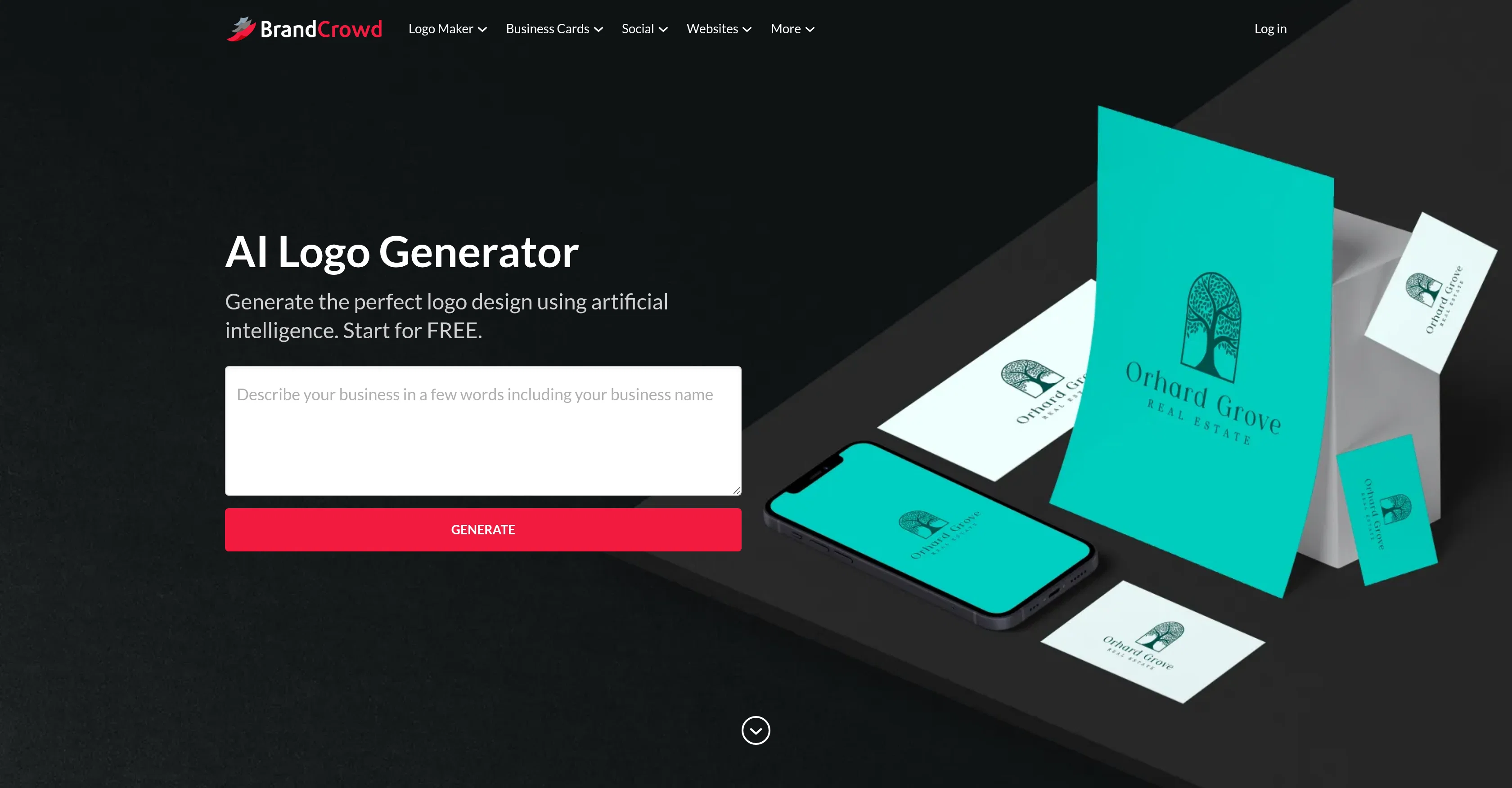 BrandCrowd | AI Logo Generator website