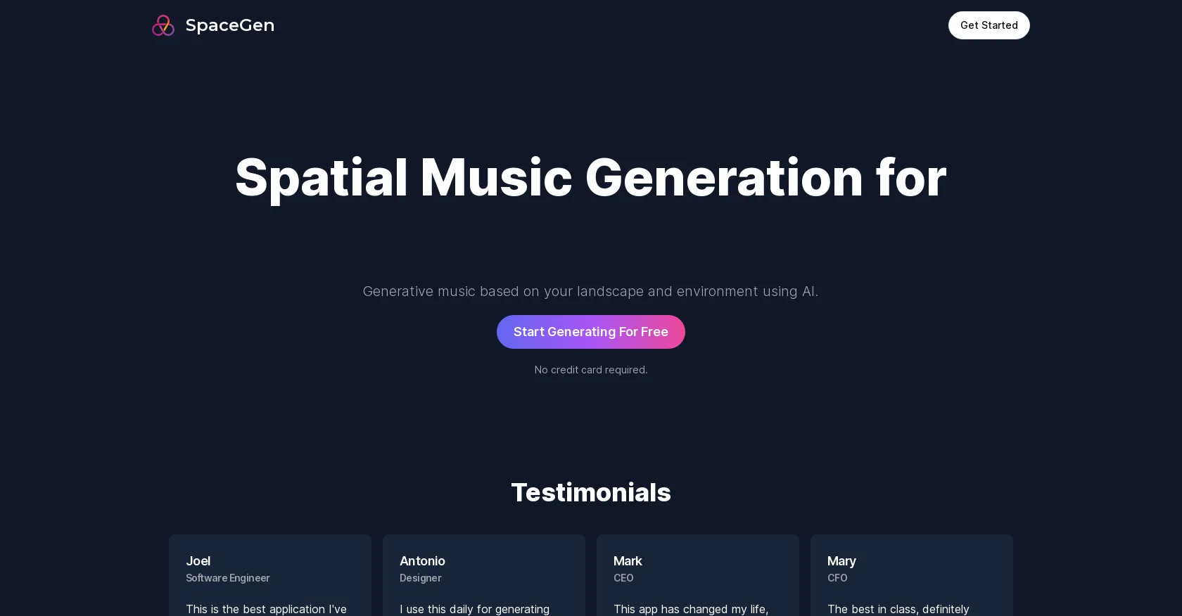 SpaceGen website