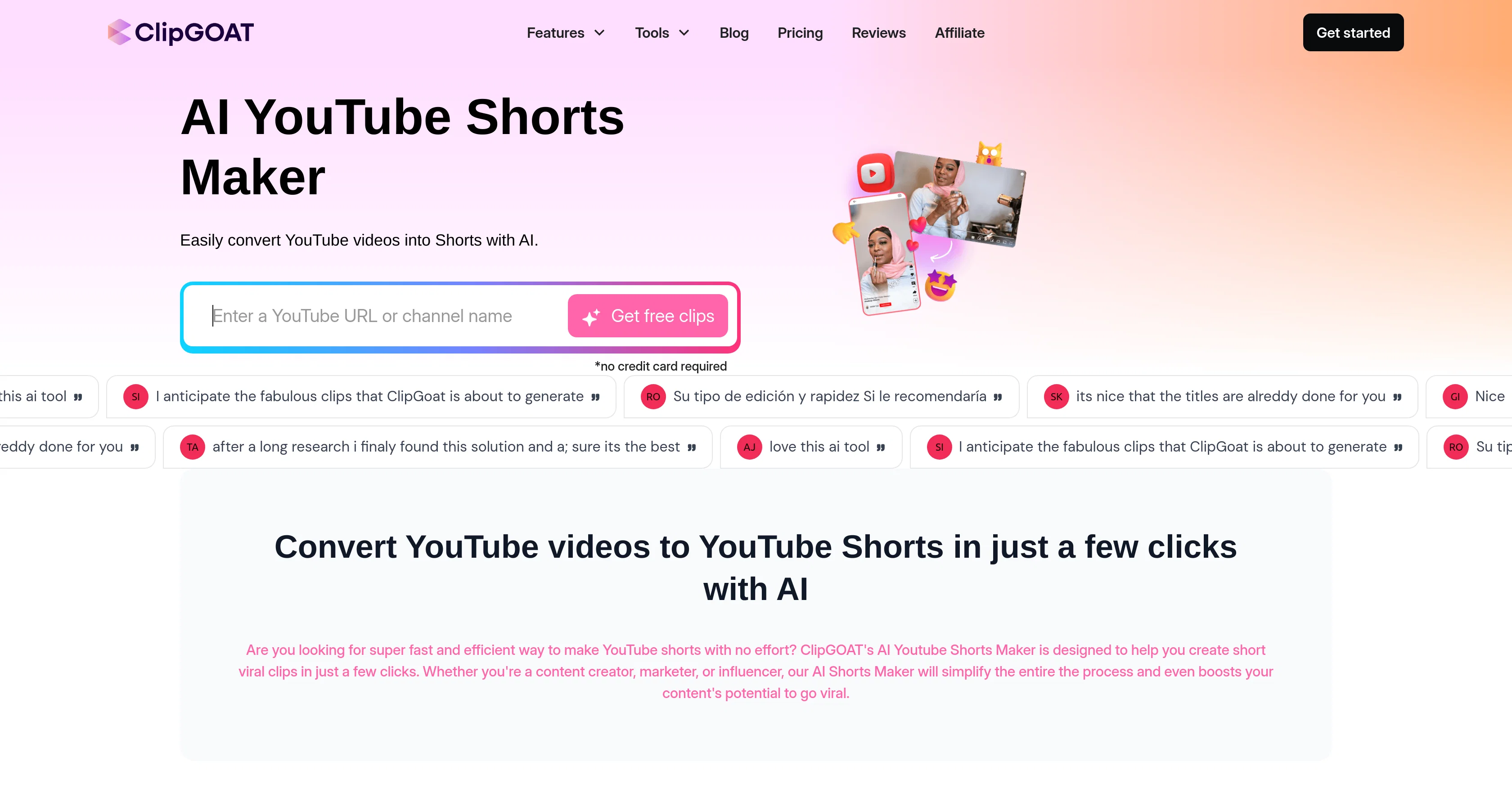 ClipGOAT website