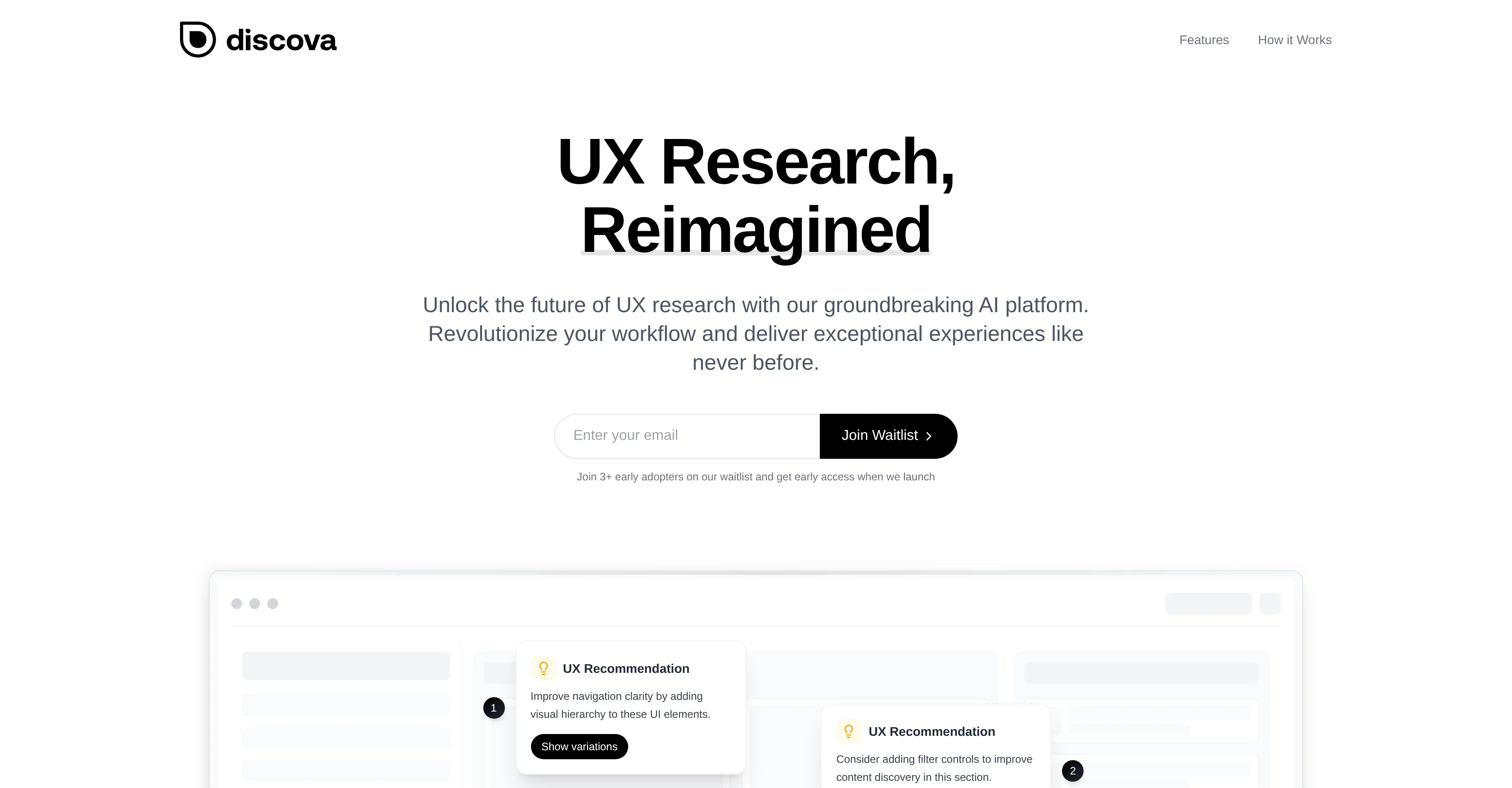 Discova AI website