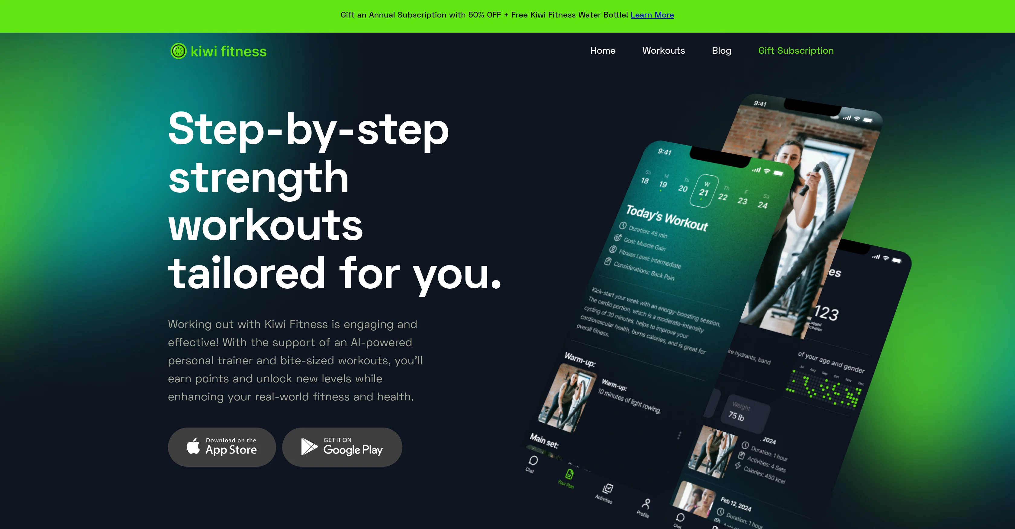 Kiwi Fitness website