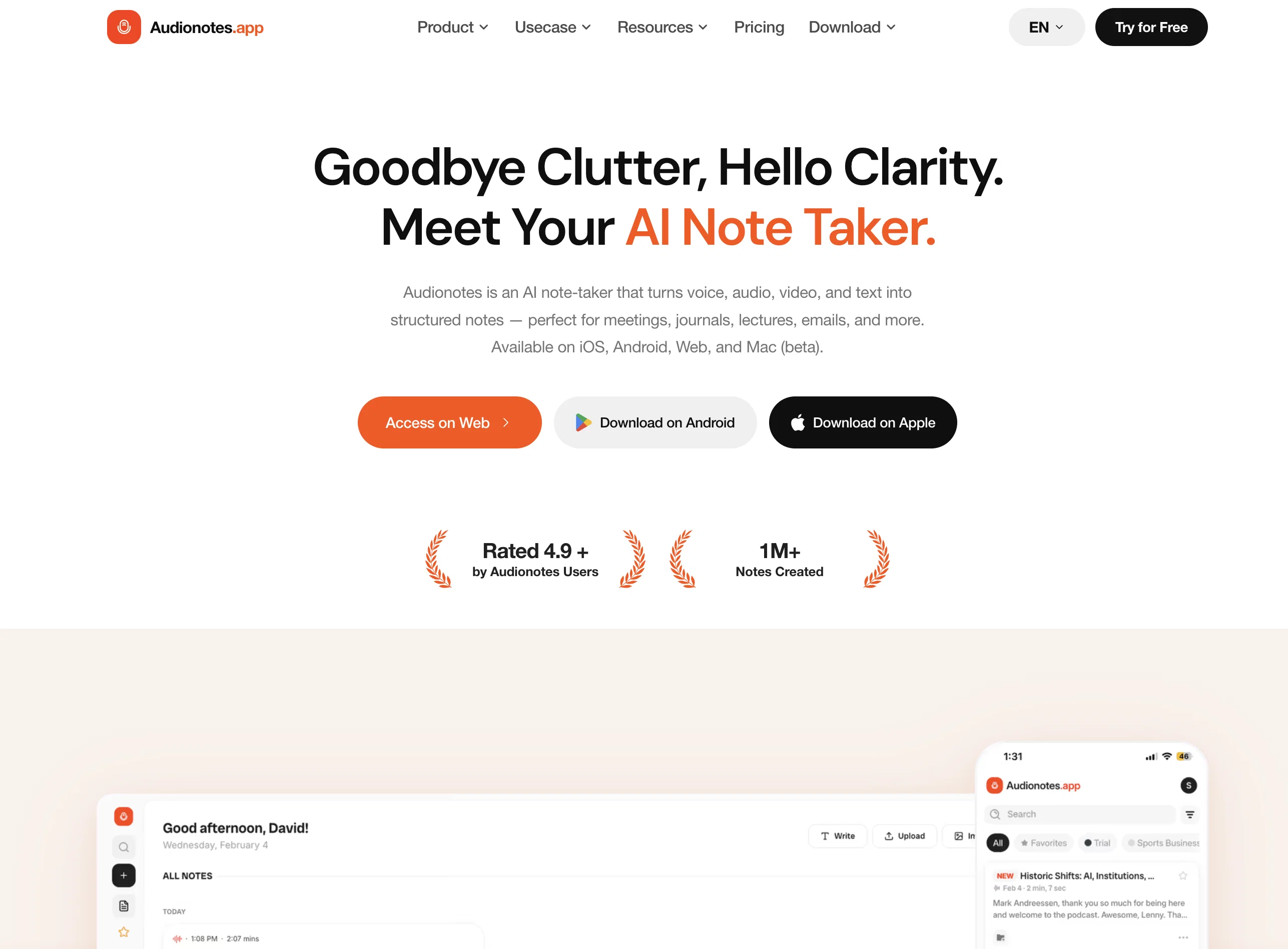 Audionotes website