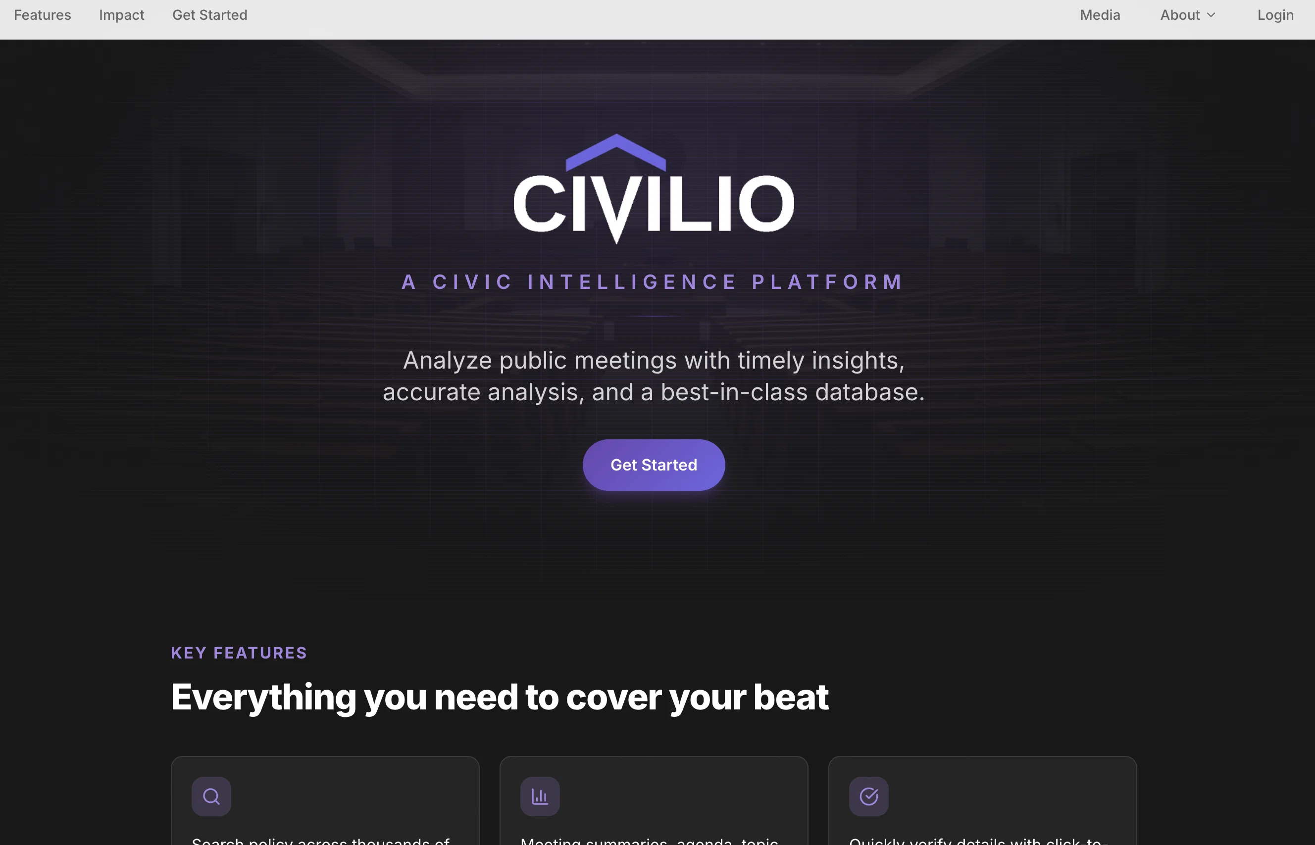 Civilio AI website