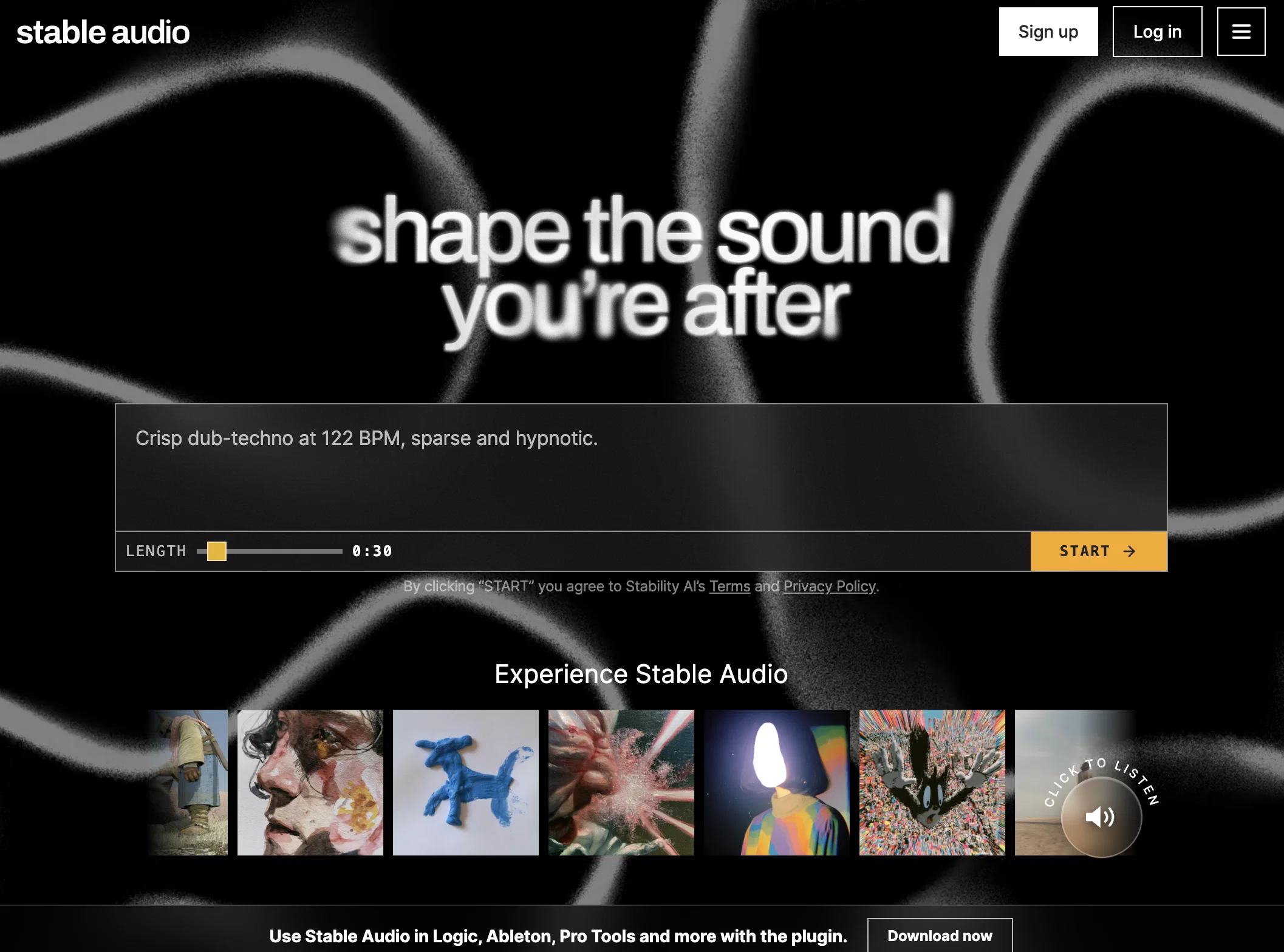 Stable Audio website