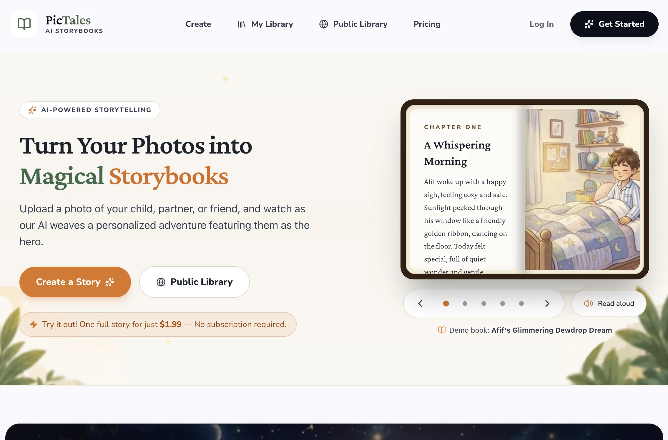 PicTales website