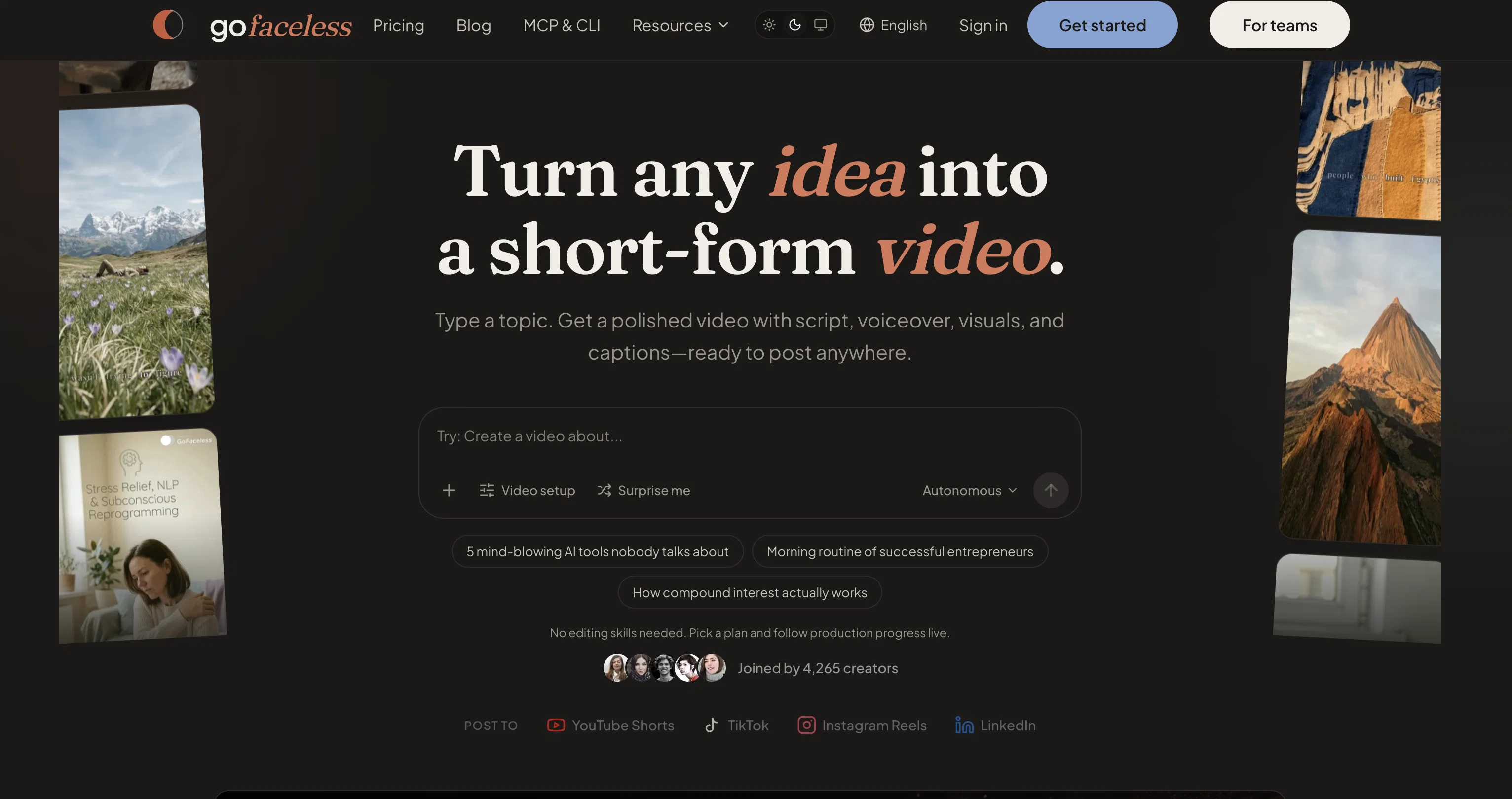 GoFaceless website