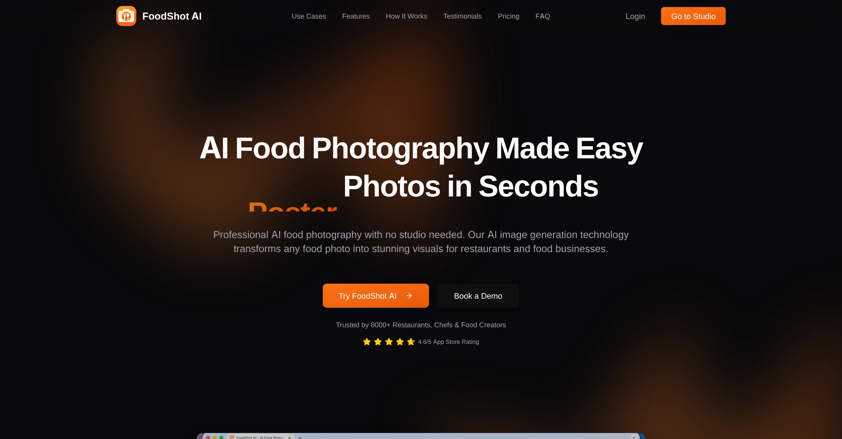 FoodShot AI website