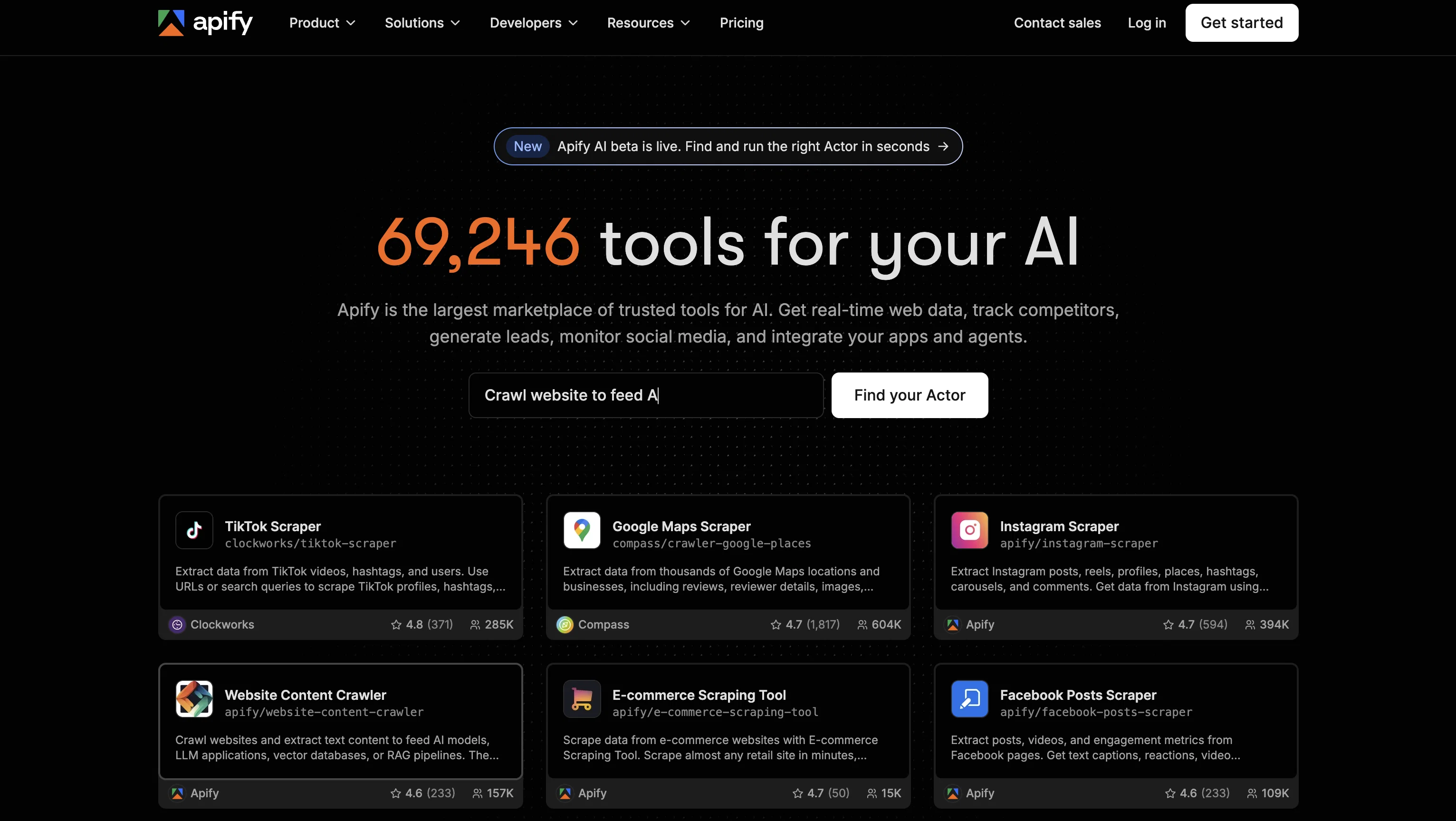 Apify website