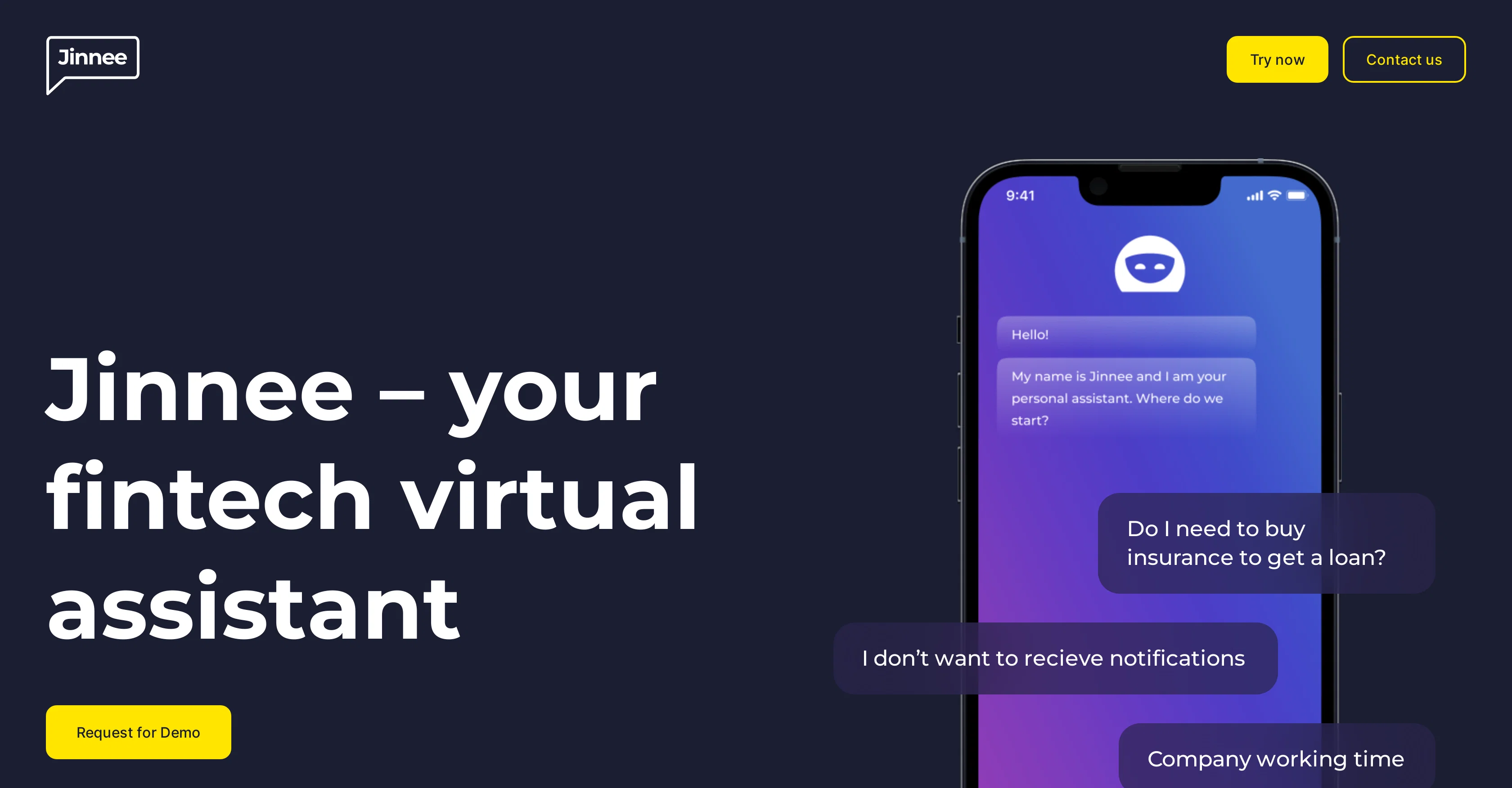 Jinnee for Fintech website