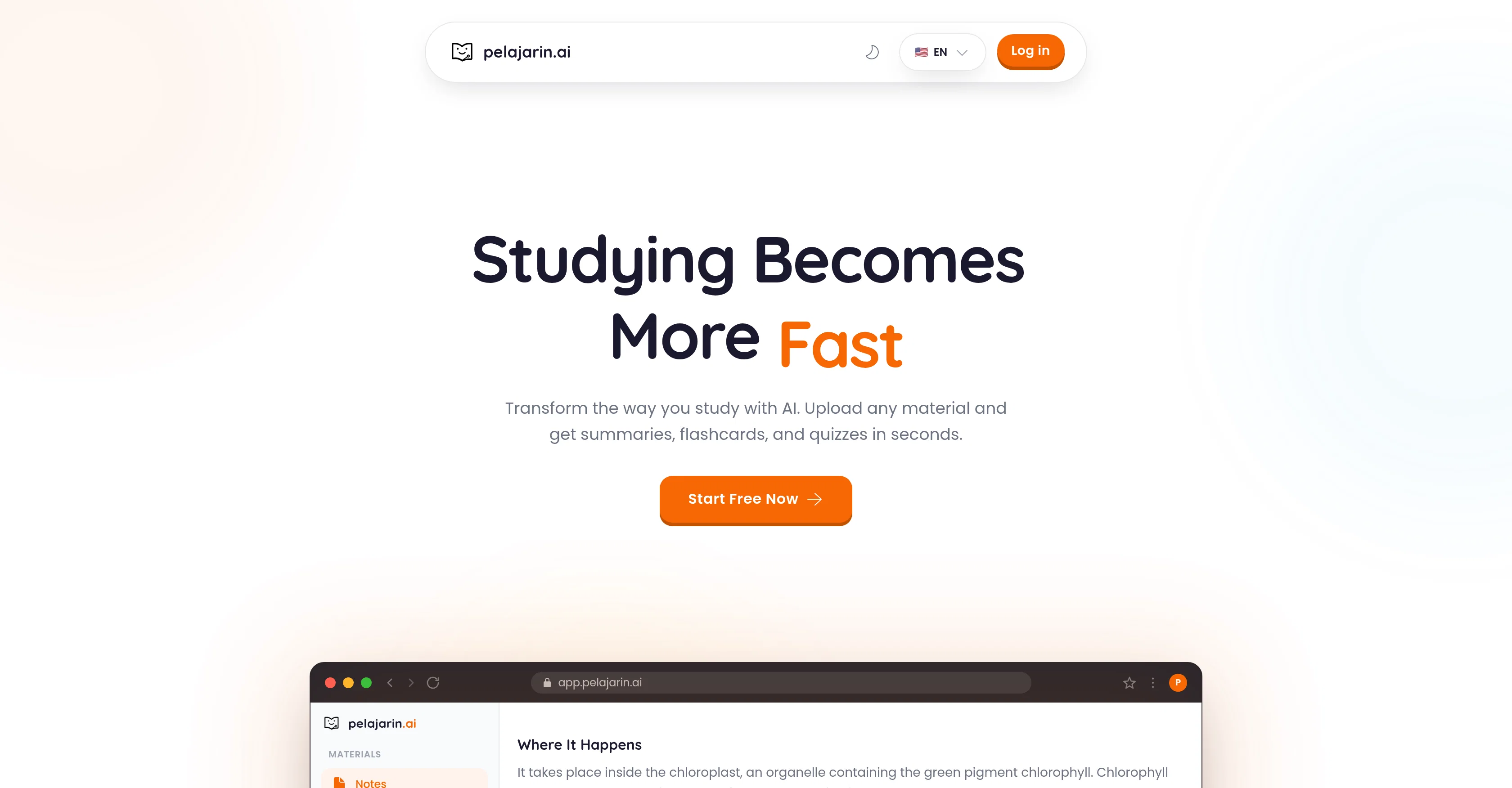Pelajarin AI website