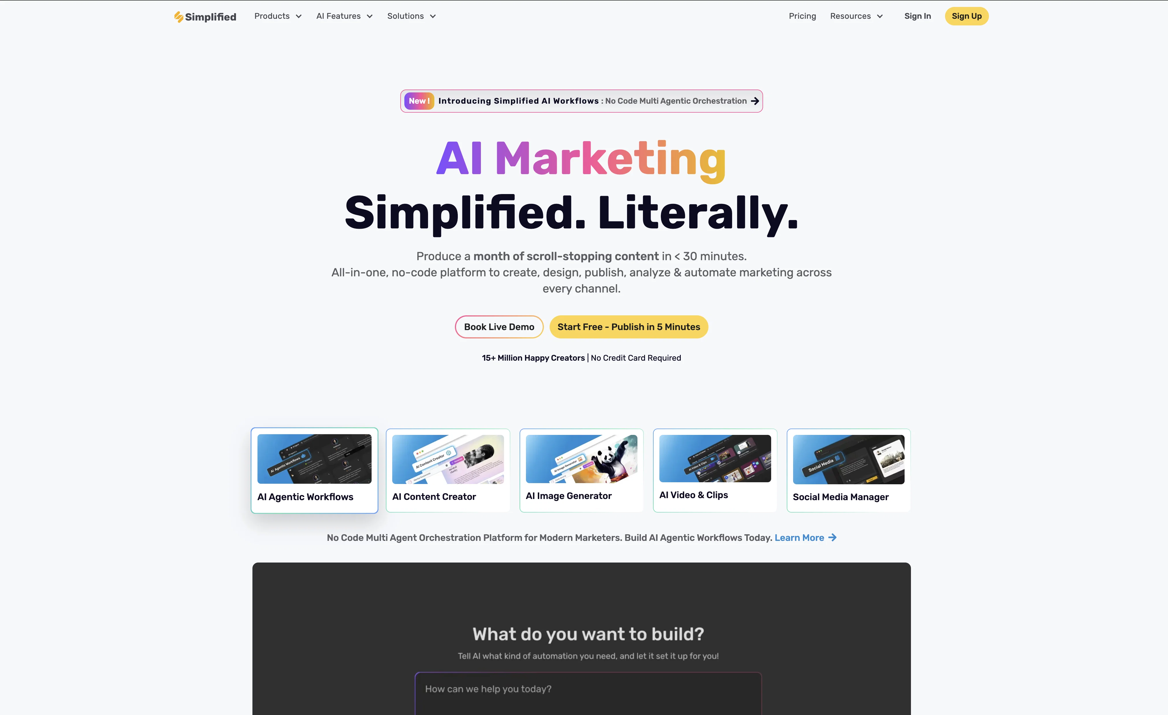 Simplified website