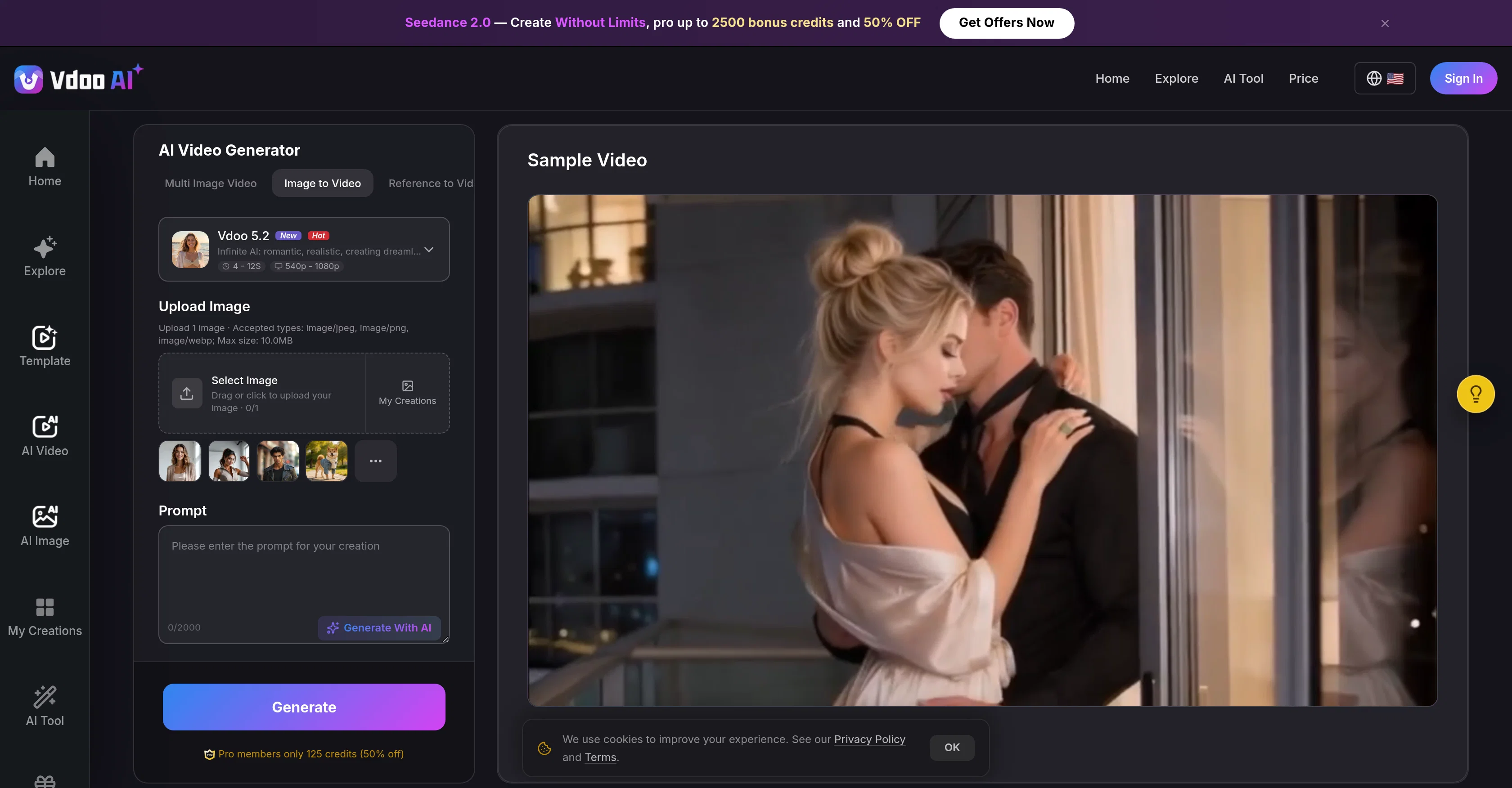 Vdoo AI | Video Generator website