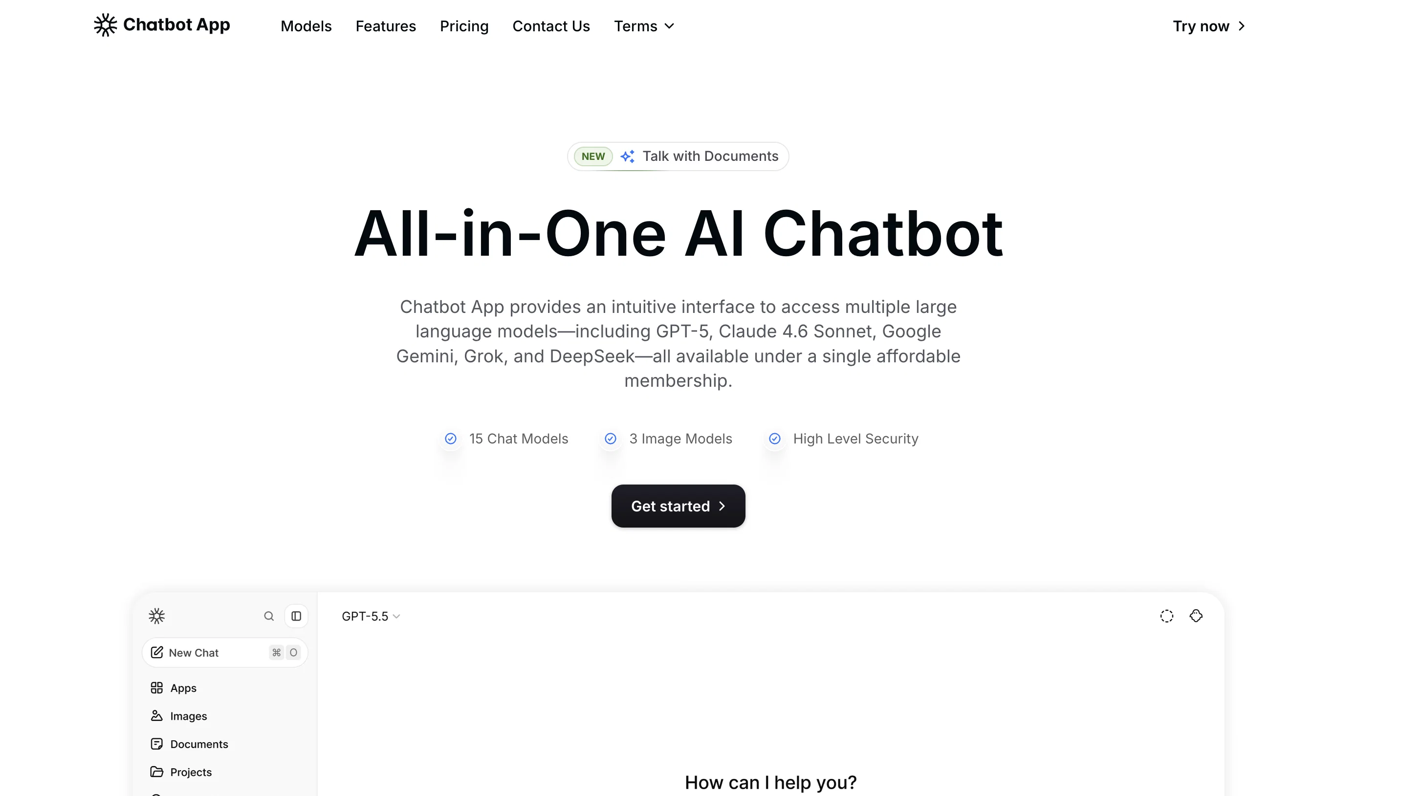Chatbot App website