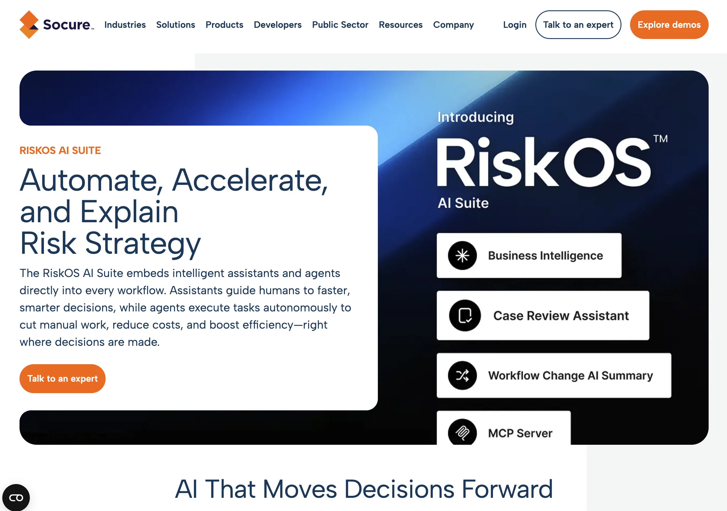 RiskOS AI Suite website