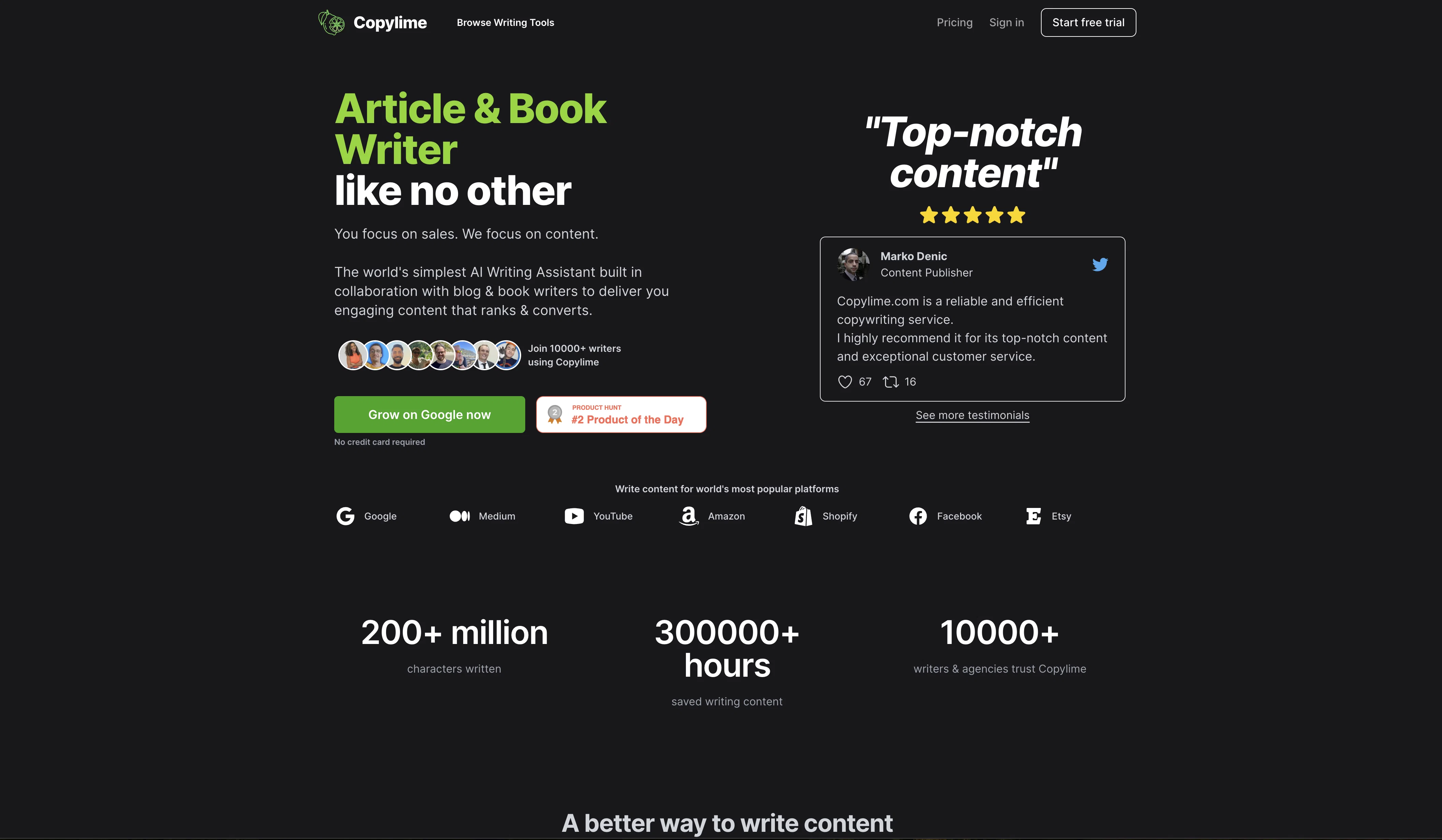 Copylime website