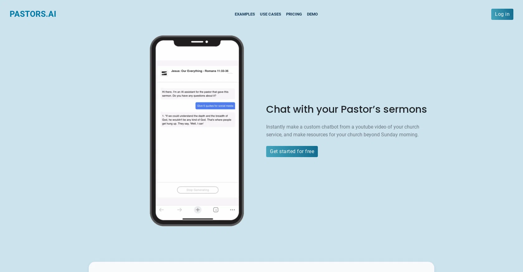 PastorsAI website