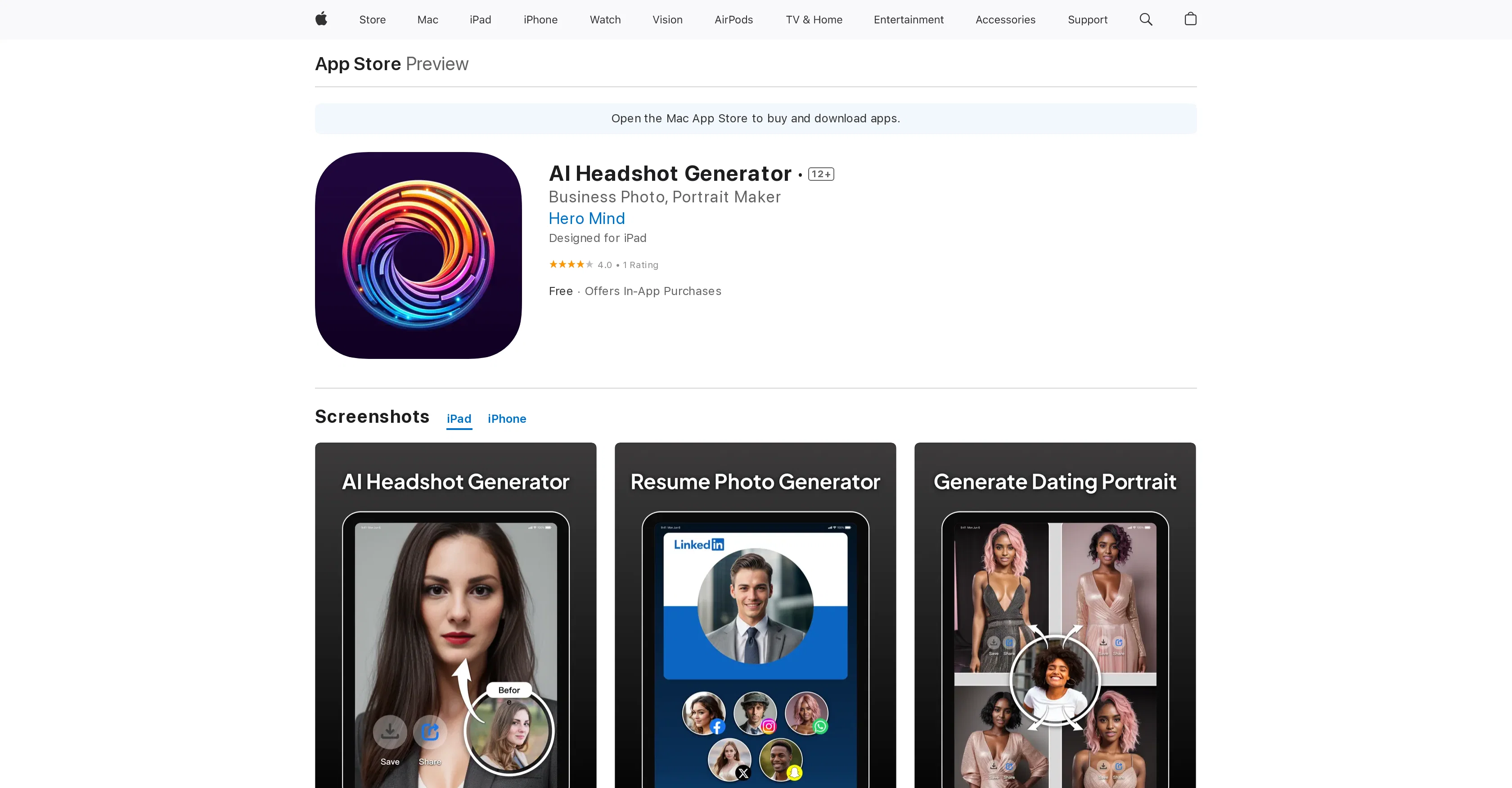 AI Headshot Generator App website