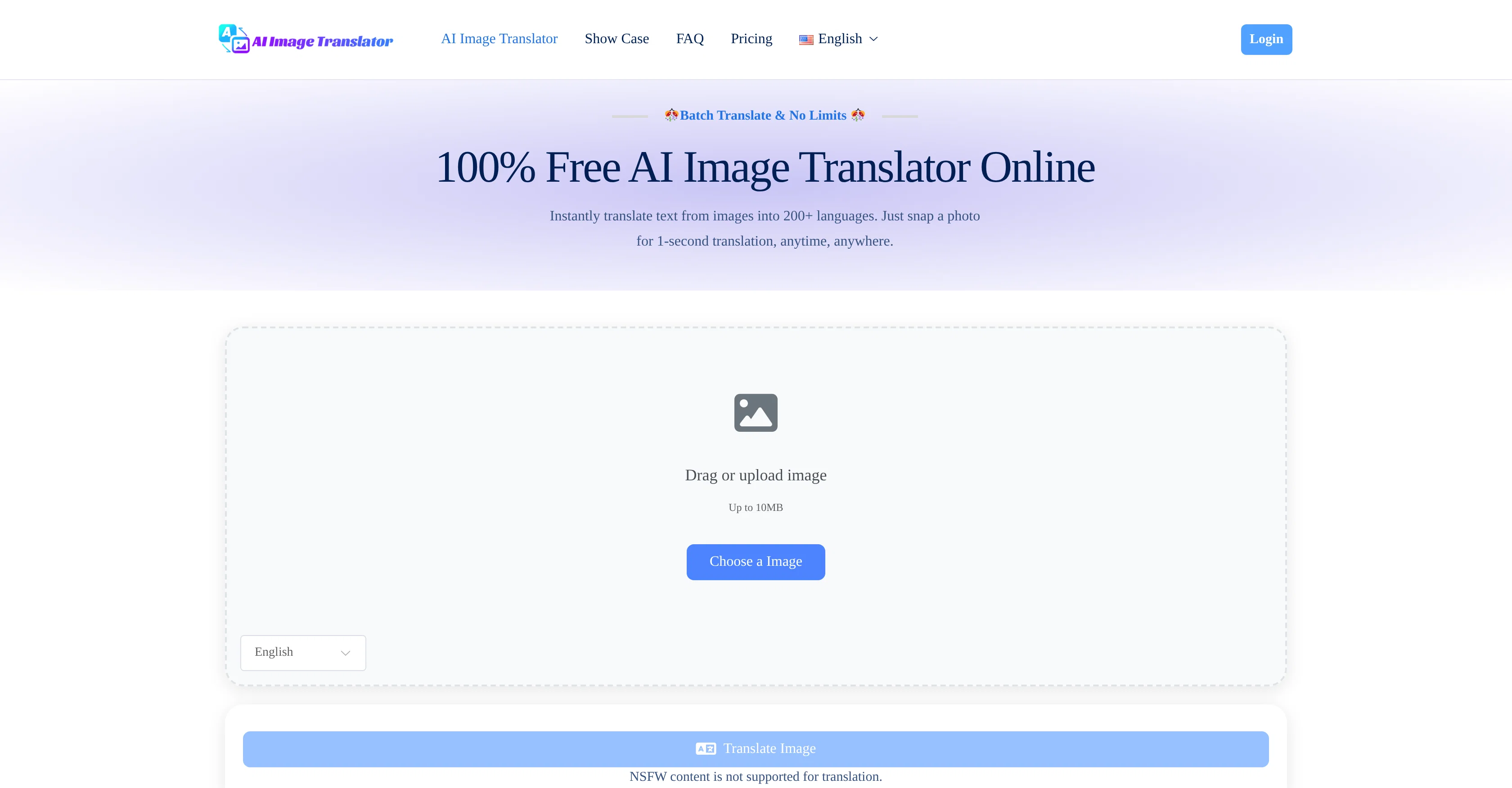 AI Image Translator.io website