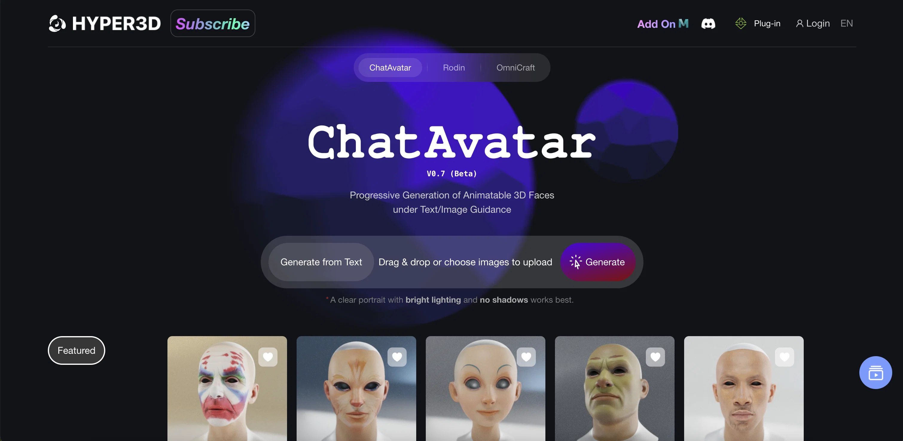 ChatAvatar website