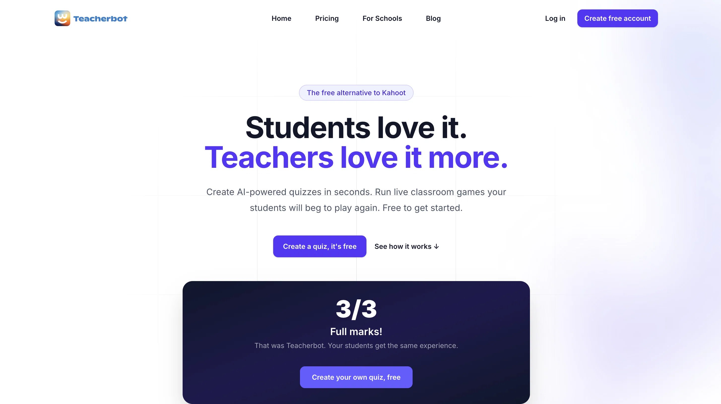 Teacherbot website