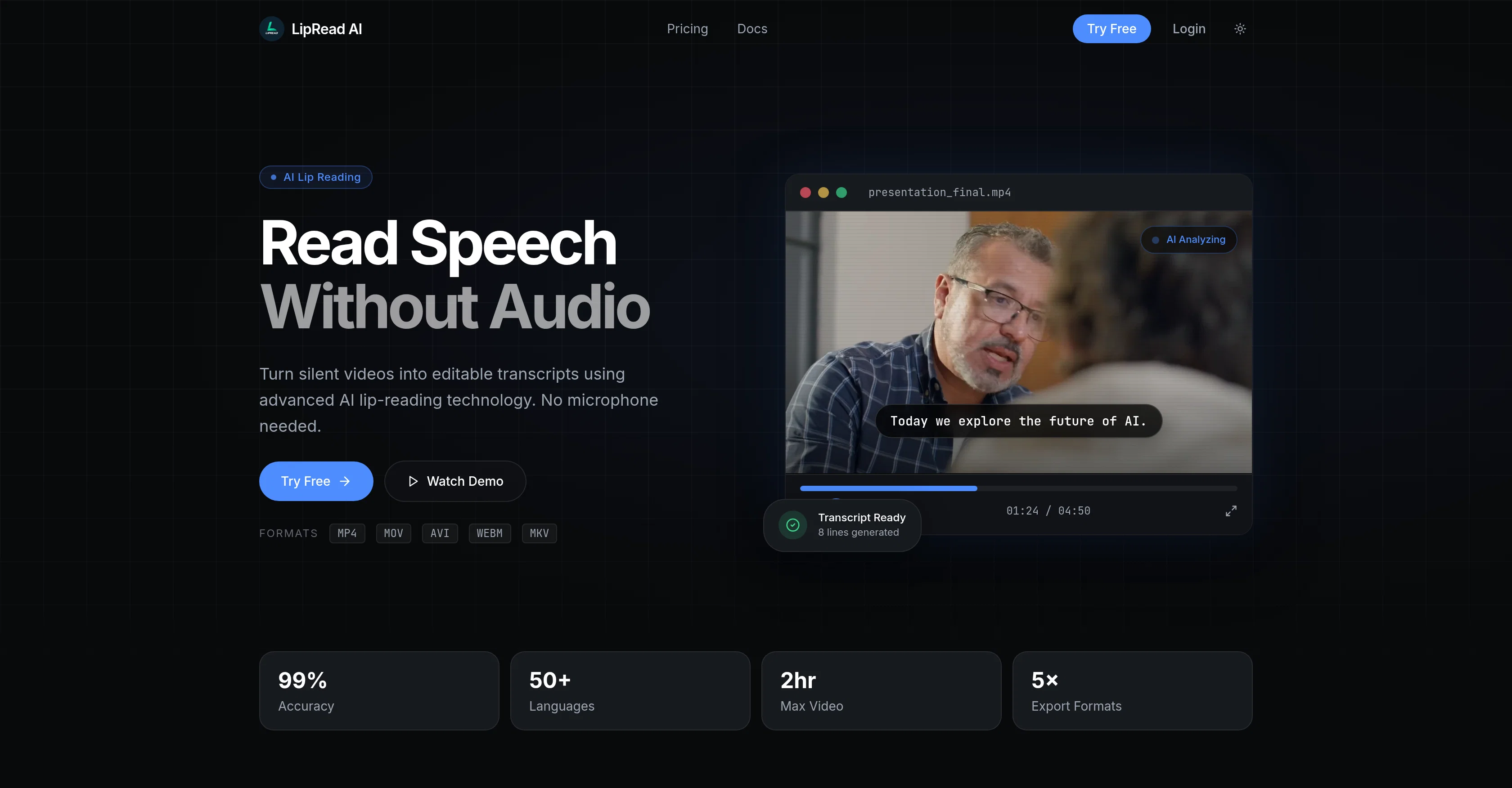 LipRead AI website
