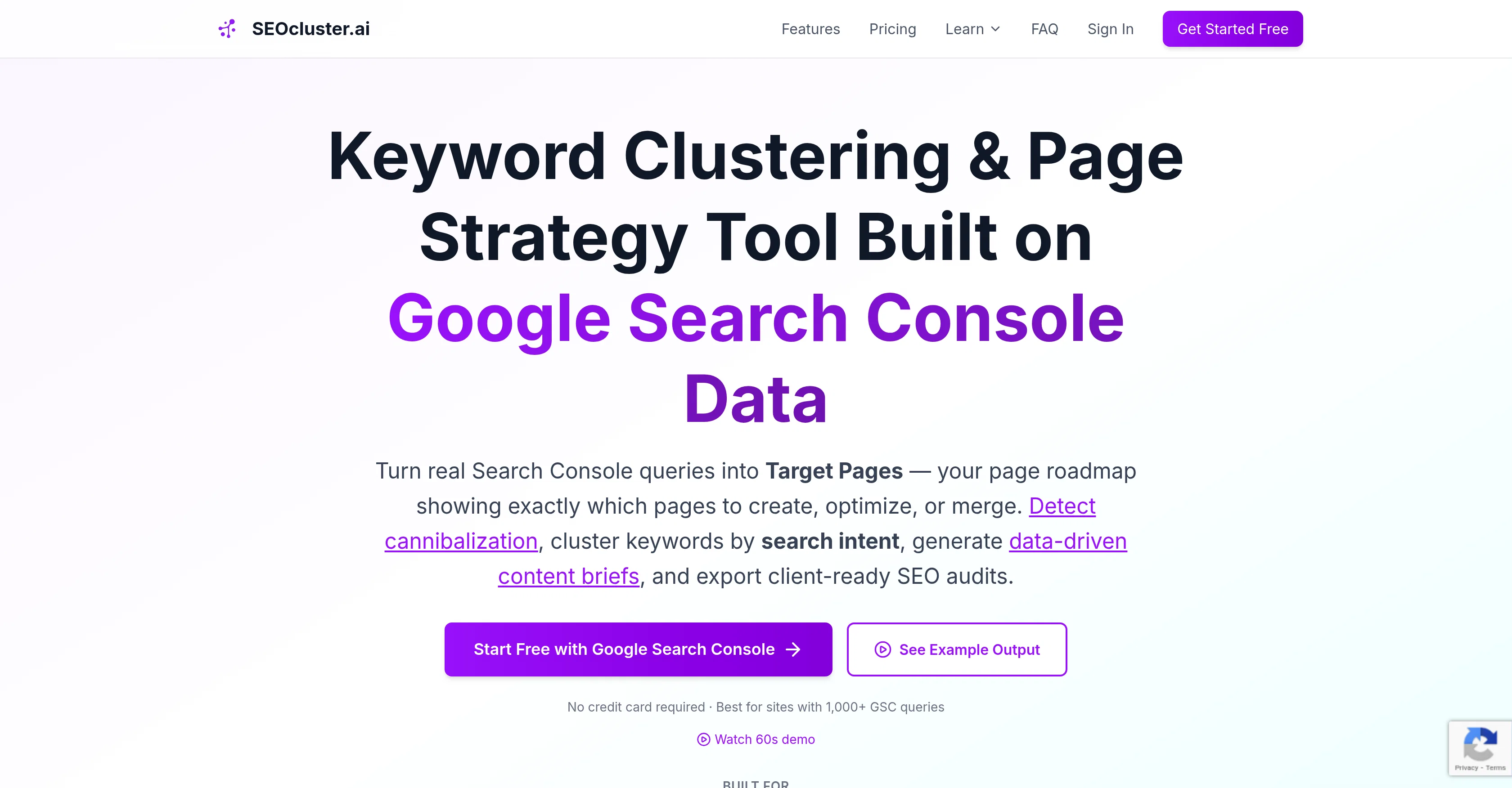 SEOcluster.ai website