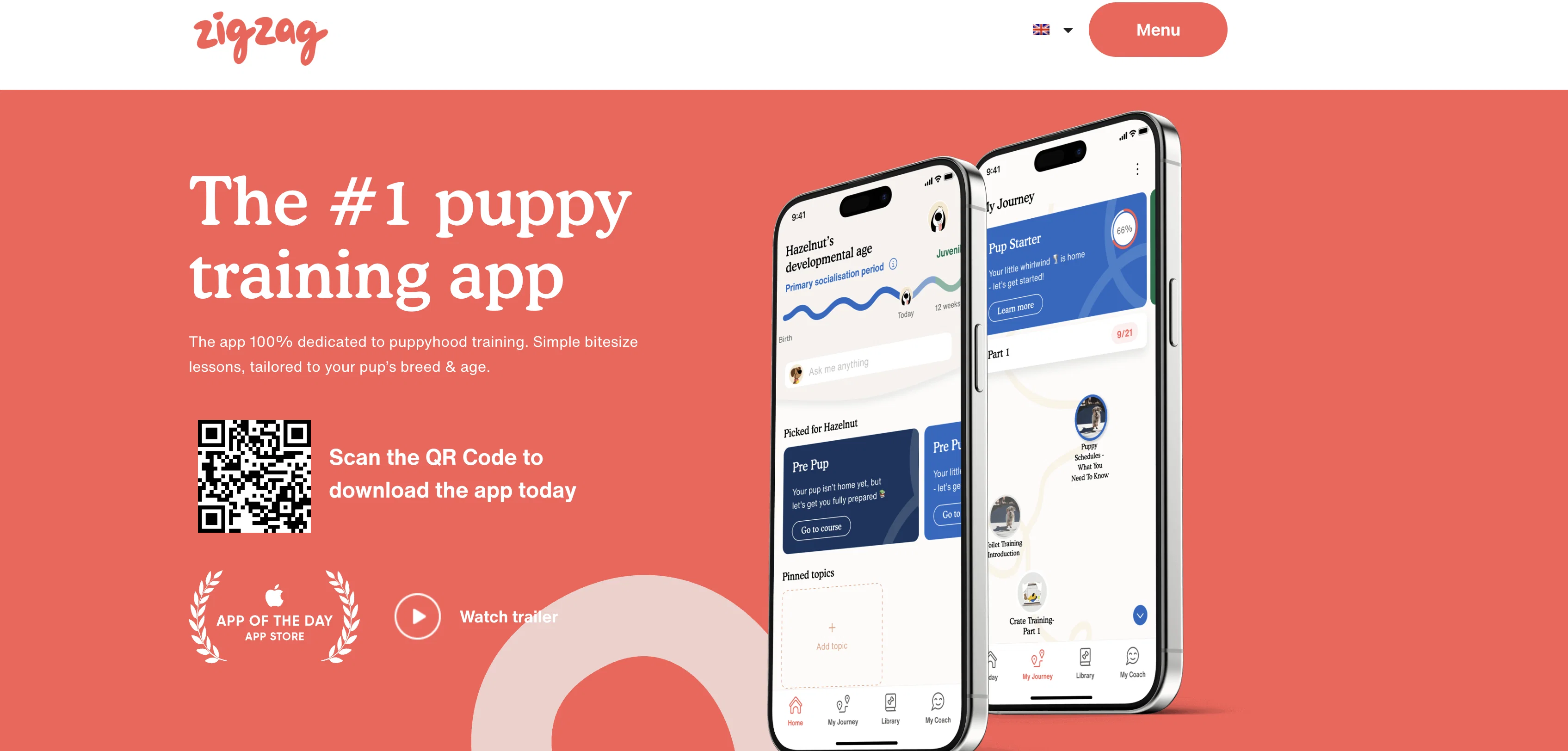 Zigzag Puppy Training website
