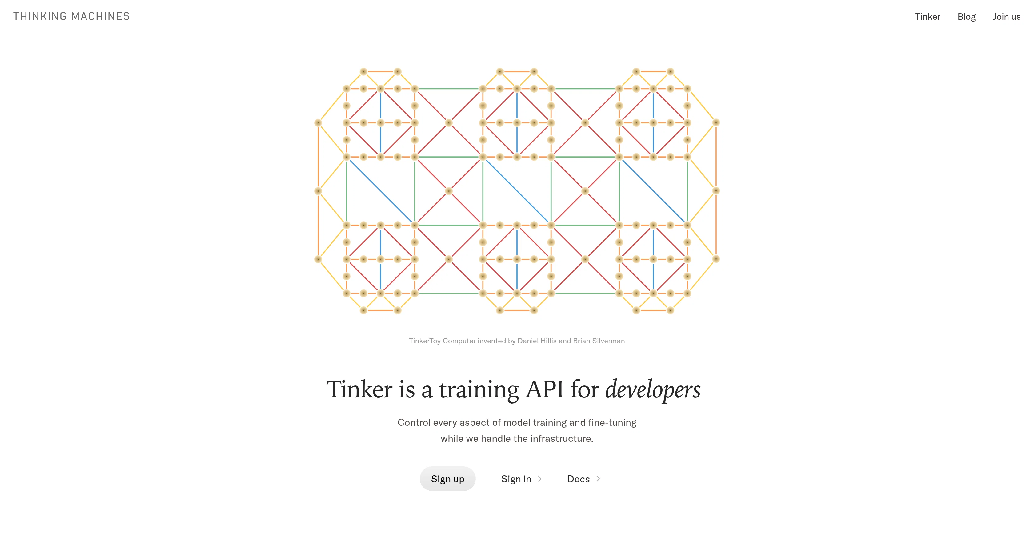 Thinking Machines Tinker website