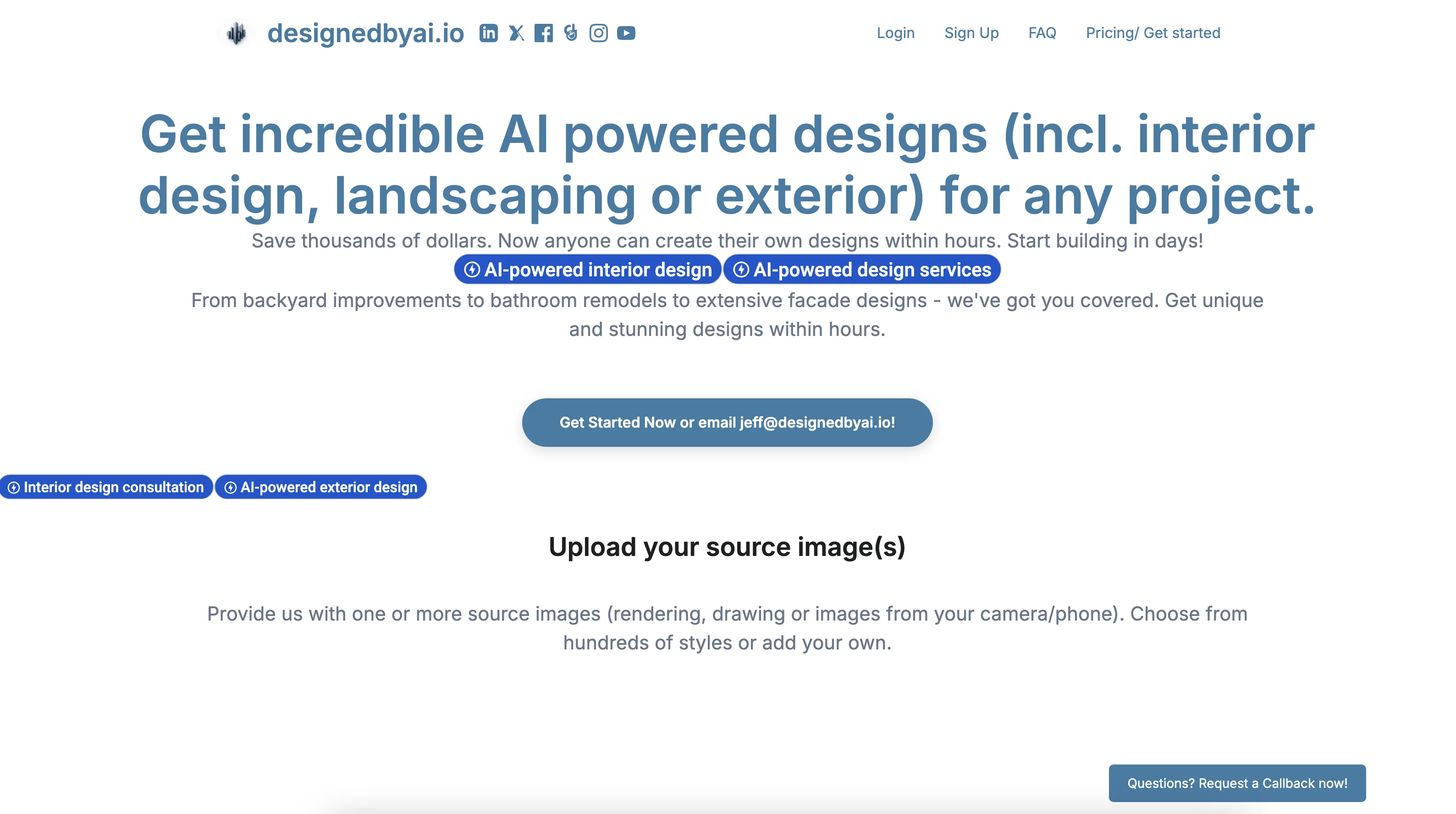 Designedbyai website
