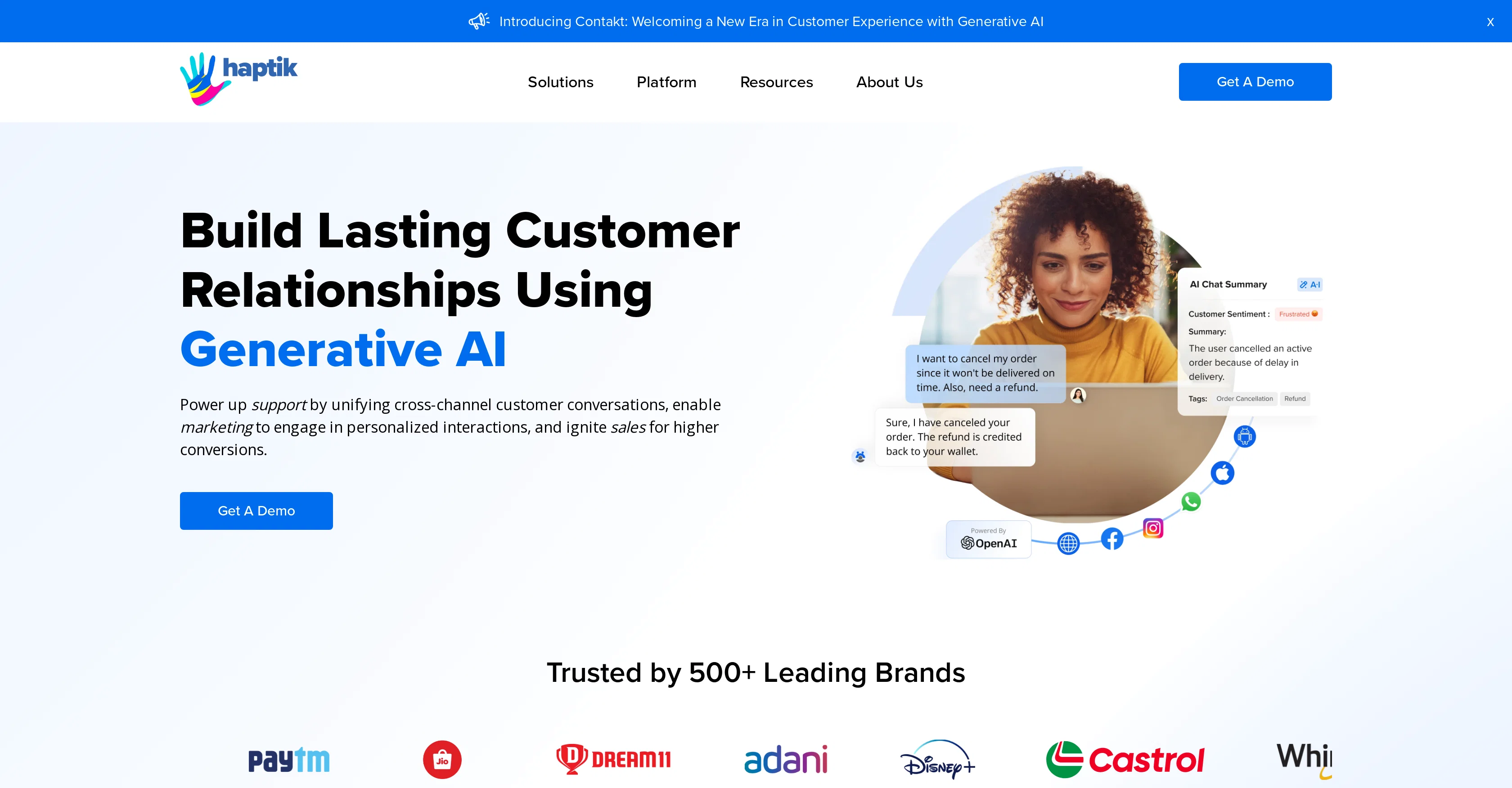 Haptik website